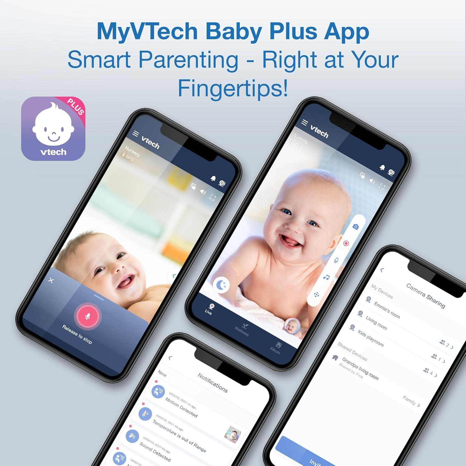 Monitor de Bebé VTech VM901-2HD con 2 Cámaras FHD 1080p