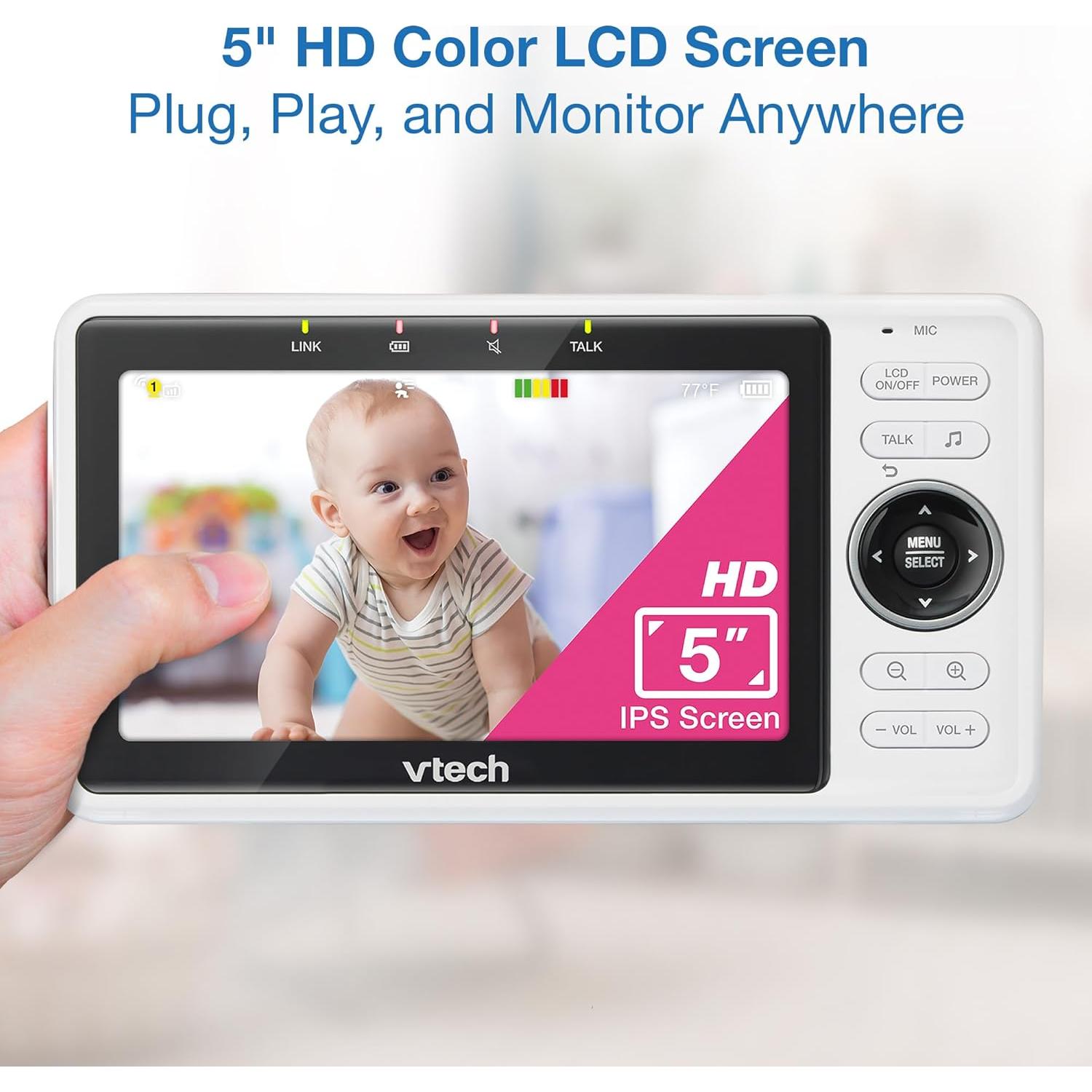 Monitor de Bebé VTech VM901-2HD con 2 Cámaras FHD 1080p