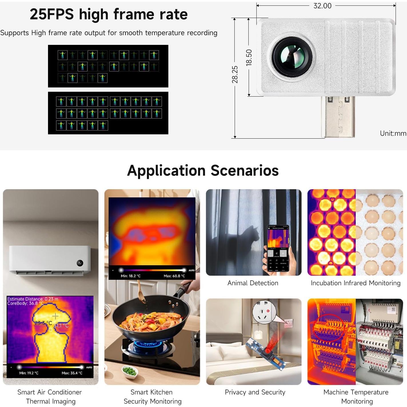 Cámara Térmica Infrarroja Waveshare para Smartphone Tipo-C
