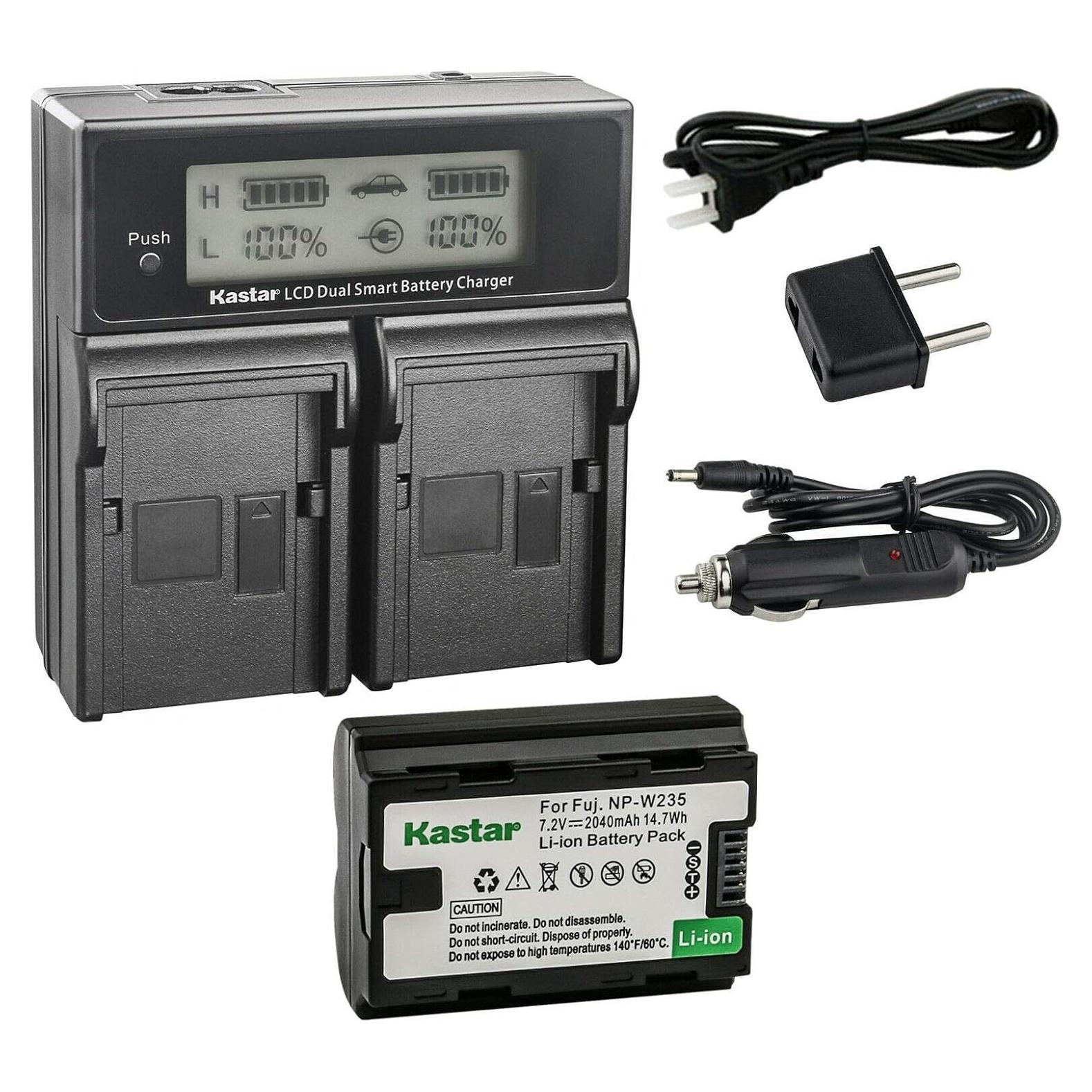Cargador Rápido Doble Kastar BC-W235 para Batería Fujifilm NP-W235