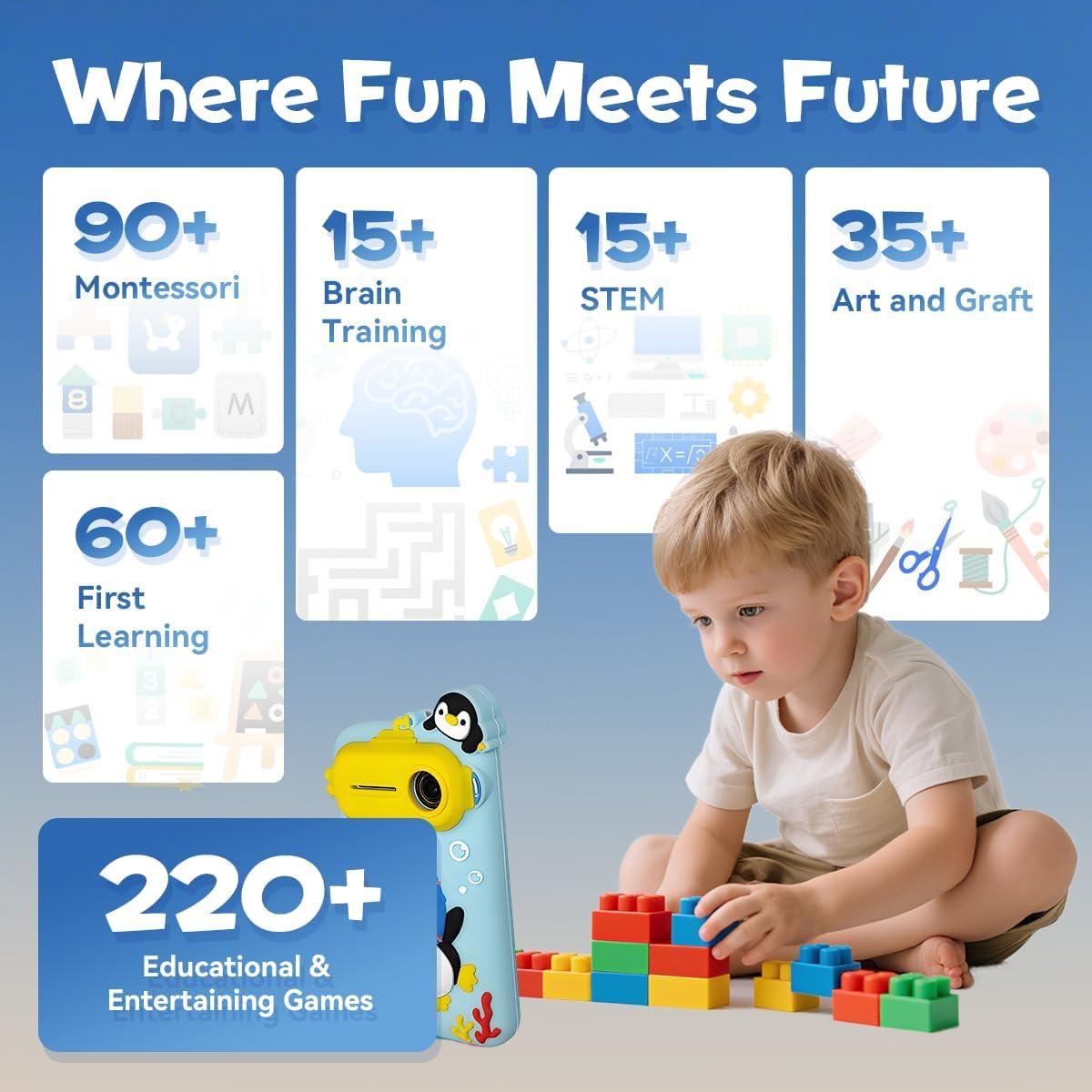 Teléfono Inteligente para Niños Rseaay D2, 220 Juegos, 5MP