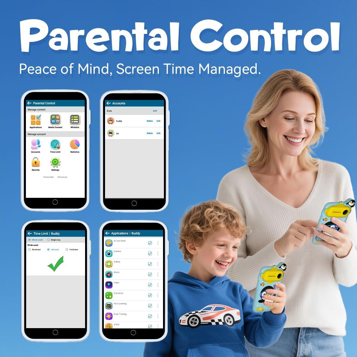 Teléfono Inteligente para Niños Rseaay D2, 220 Juegos, 5MP