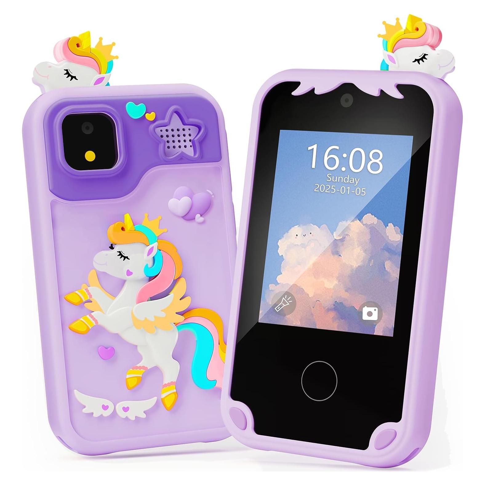 Teléfono Juguete Educativo Windpaint 2.8" Púrpura para Niños