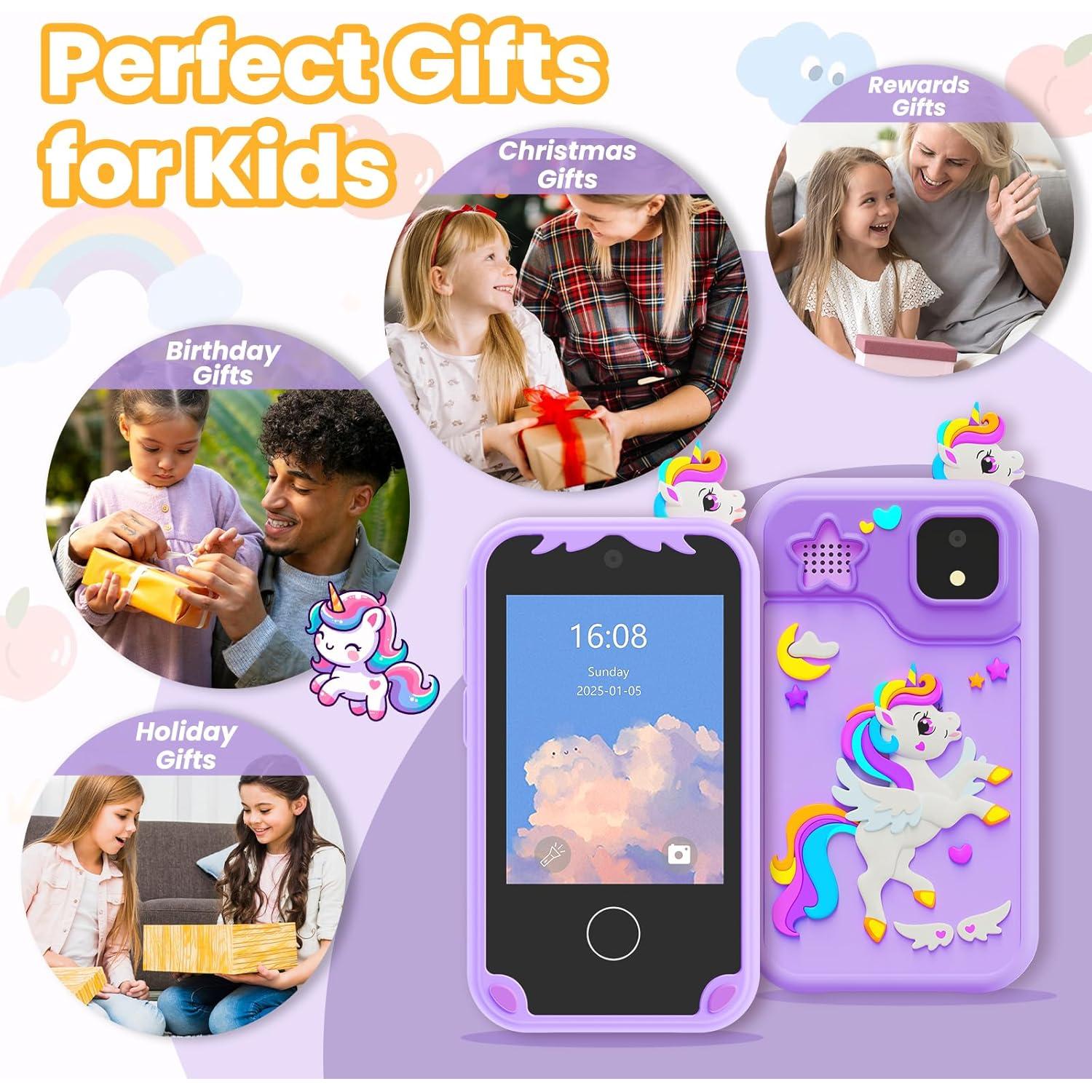 Teléfono Juguete Educativo Windpaint 2.8" Púrpura para Niños