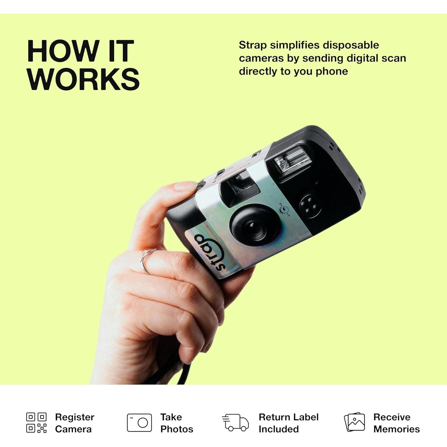 Cámara desechable Strap - 27 exposiciones, flash 3 m - 3 paquetes