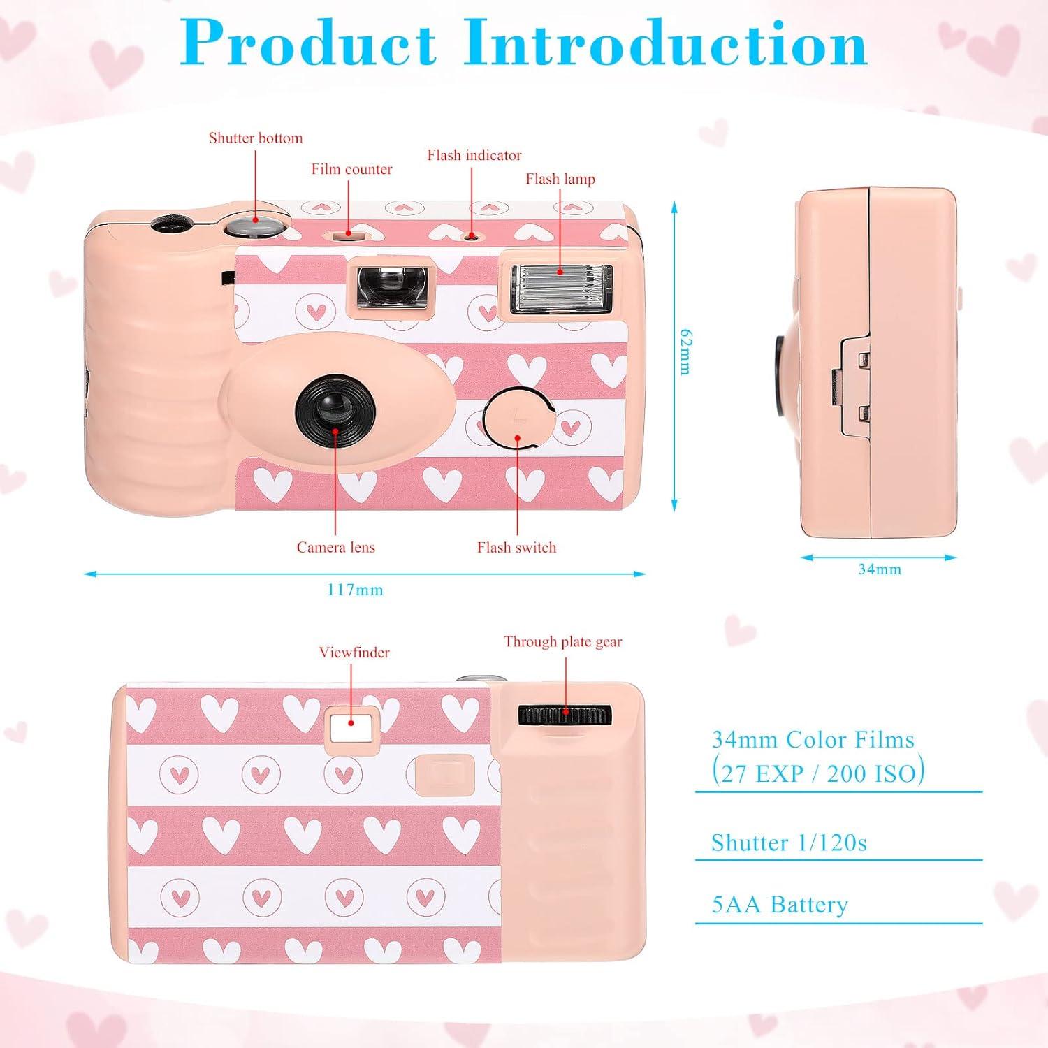 Paquete de 3 Cámaras Desechables Kigeli Rosa para Bodas