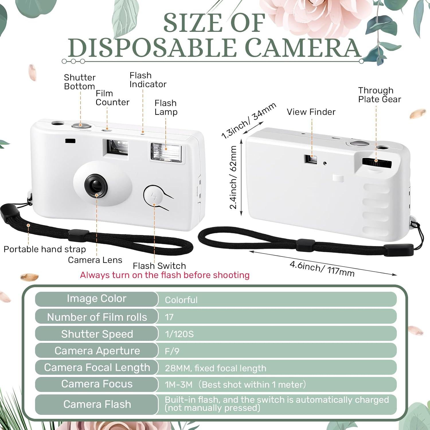 Cámaras Desechables Blancas Treela 2 Pcs 35mm 17 Exposiciones