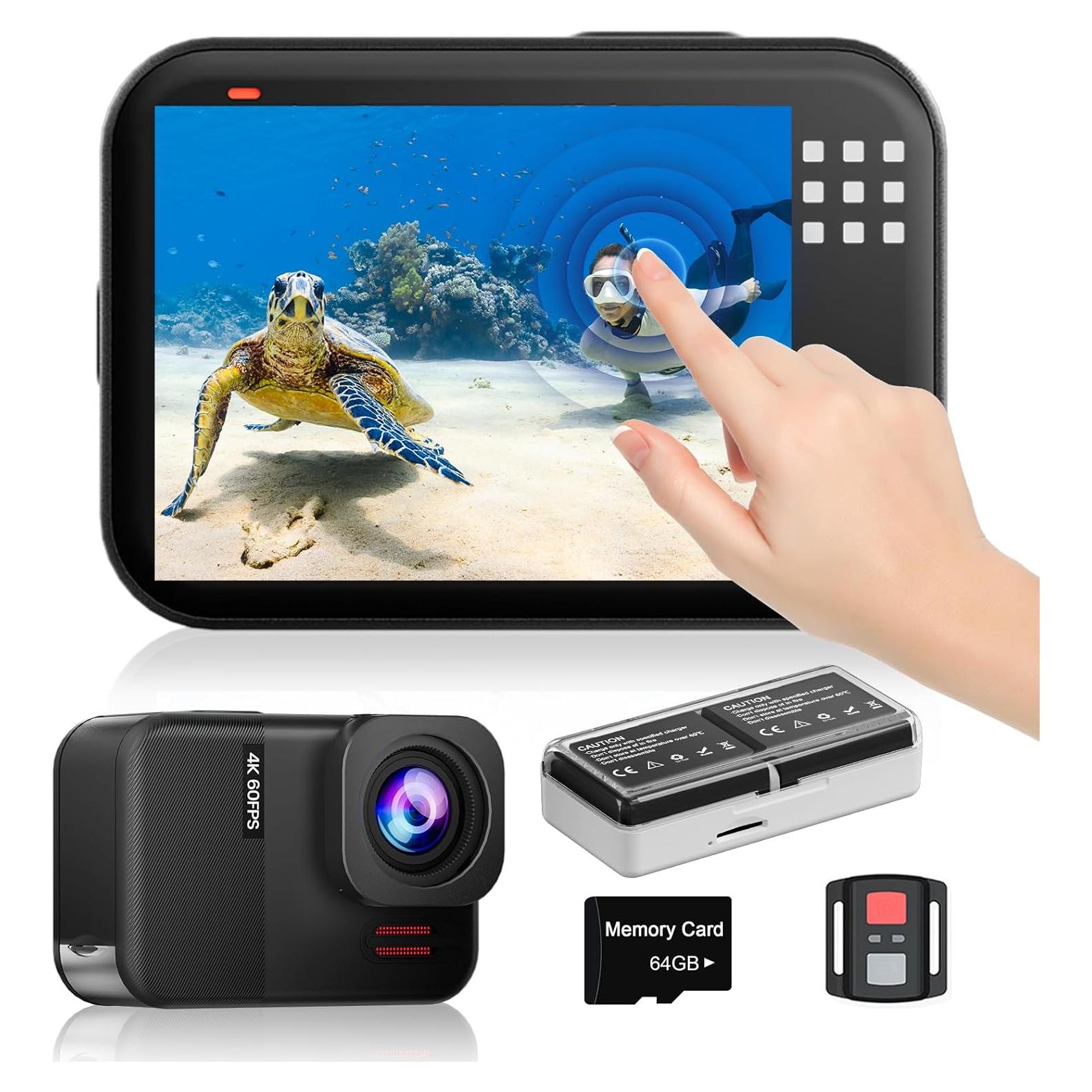 Cámara de Acción TIMNUT Q60 Pro 4K 60fps Submarina 10M