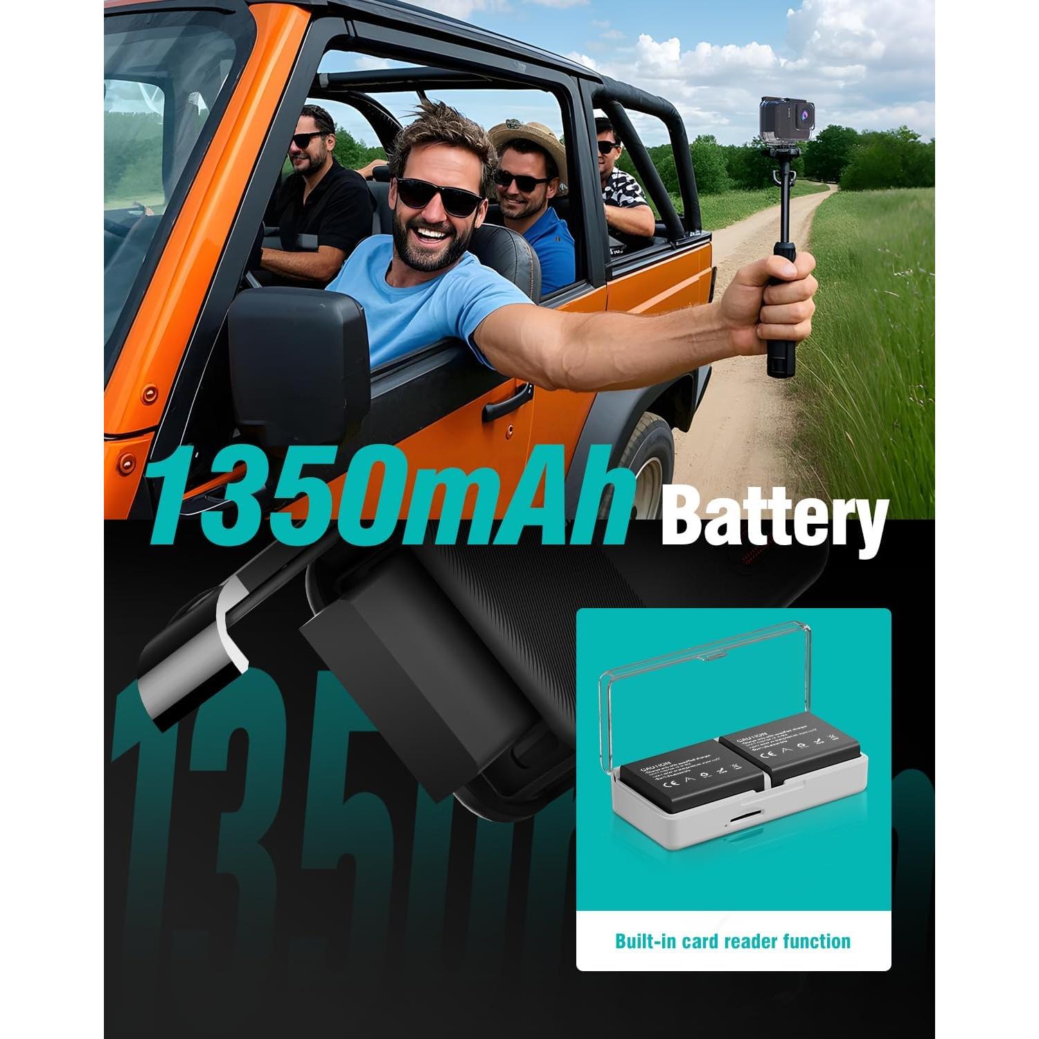 Cámara de Acción TIMNUT Q60 Pro 4K 60fps Submarina 10M