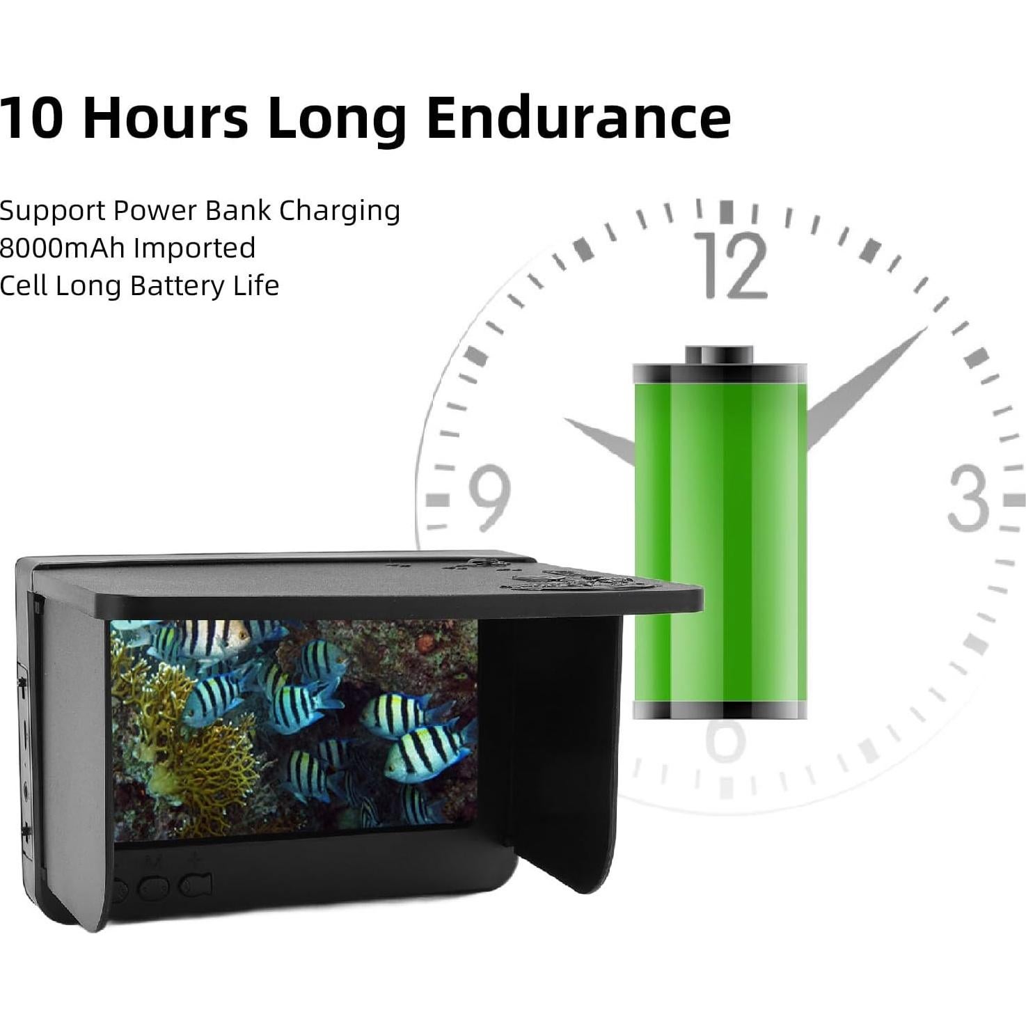 Pantalla de Cámara de Pesca Yunseity 5" 1500cd 10h Batería