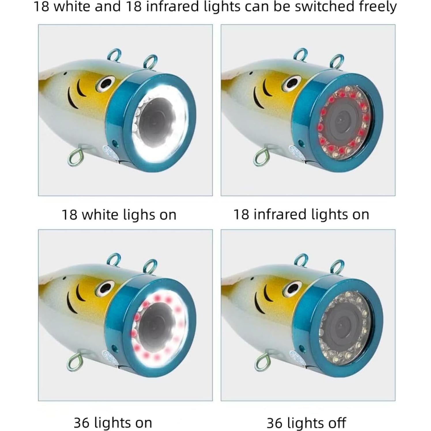 Cámara de Pesca Submarina JQKJCAM HD 7" 36 Luces IP68 30M
