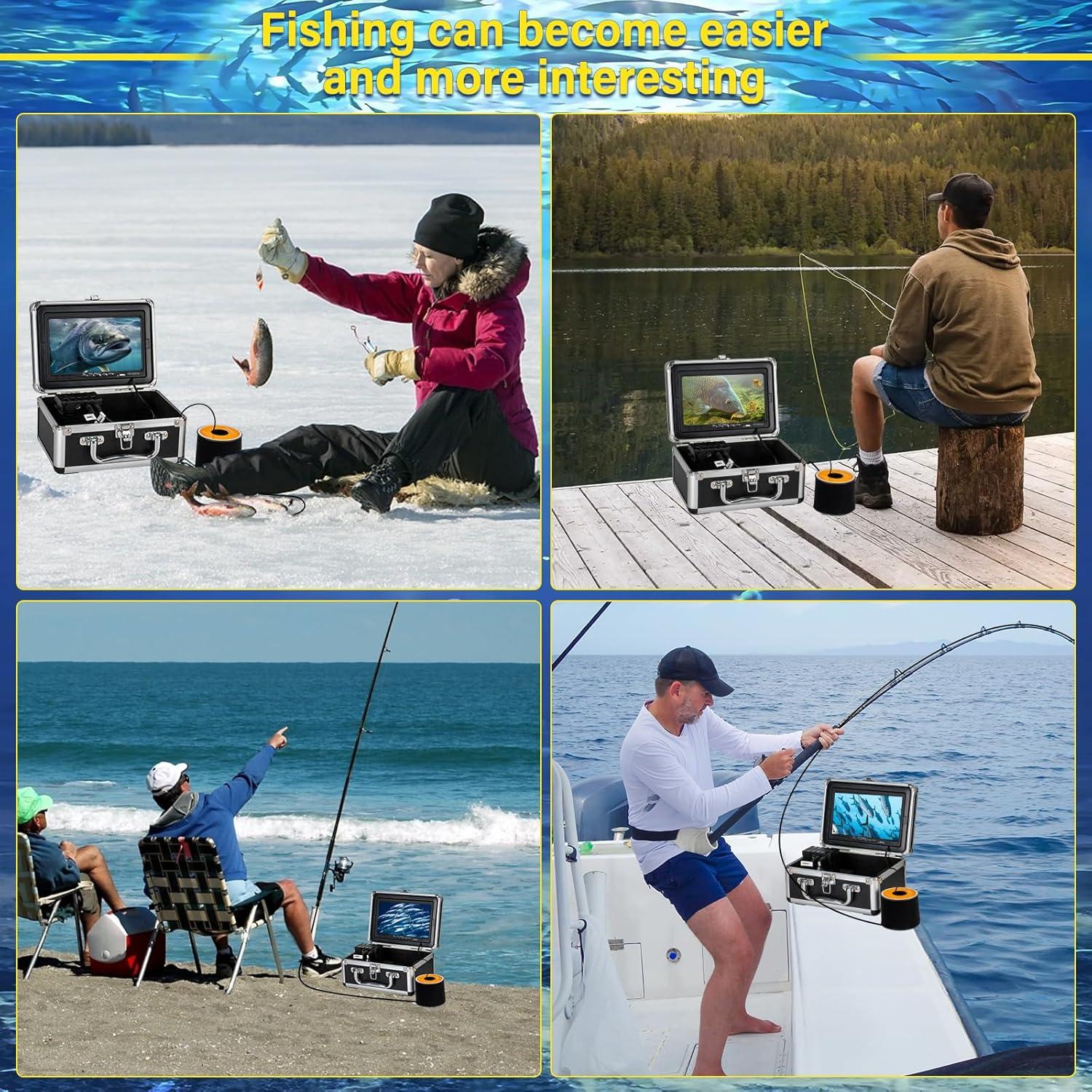 Cámara de Pesca Submarina JQKJCAM HD 7" 36 Luces IP68 30M