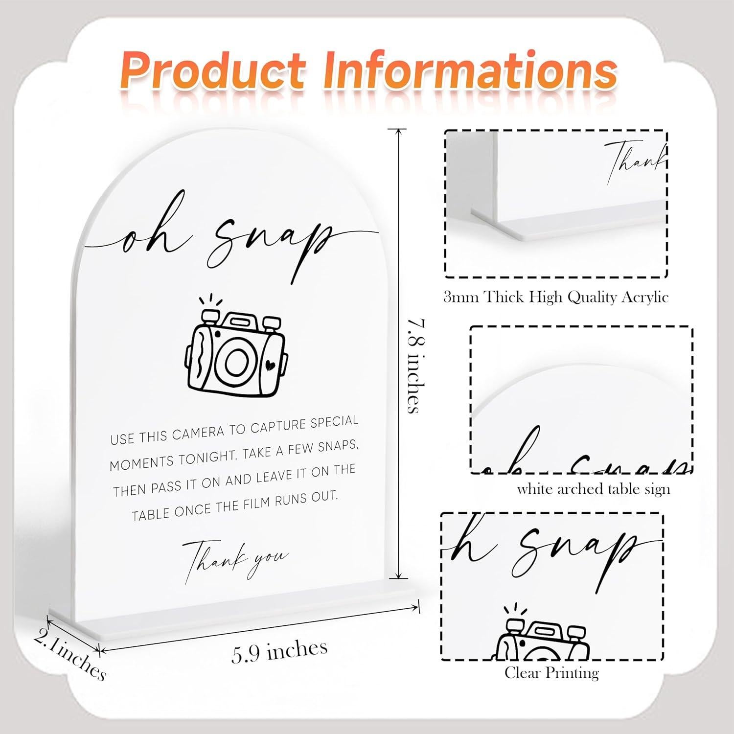 Cartel de Acrílico Blanco para Bodas Sxurt 20x15 cm