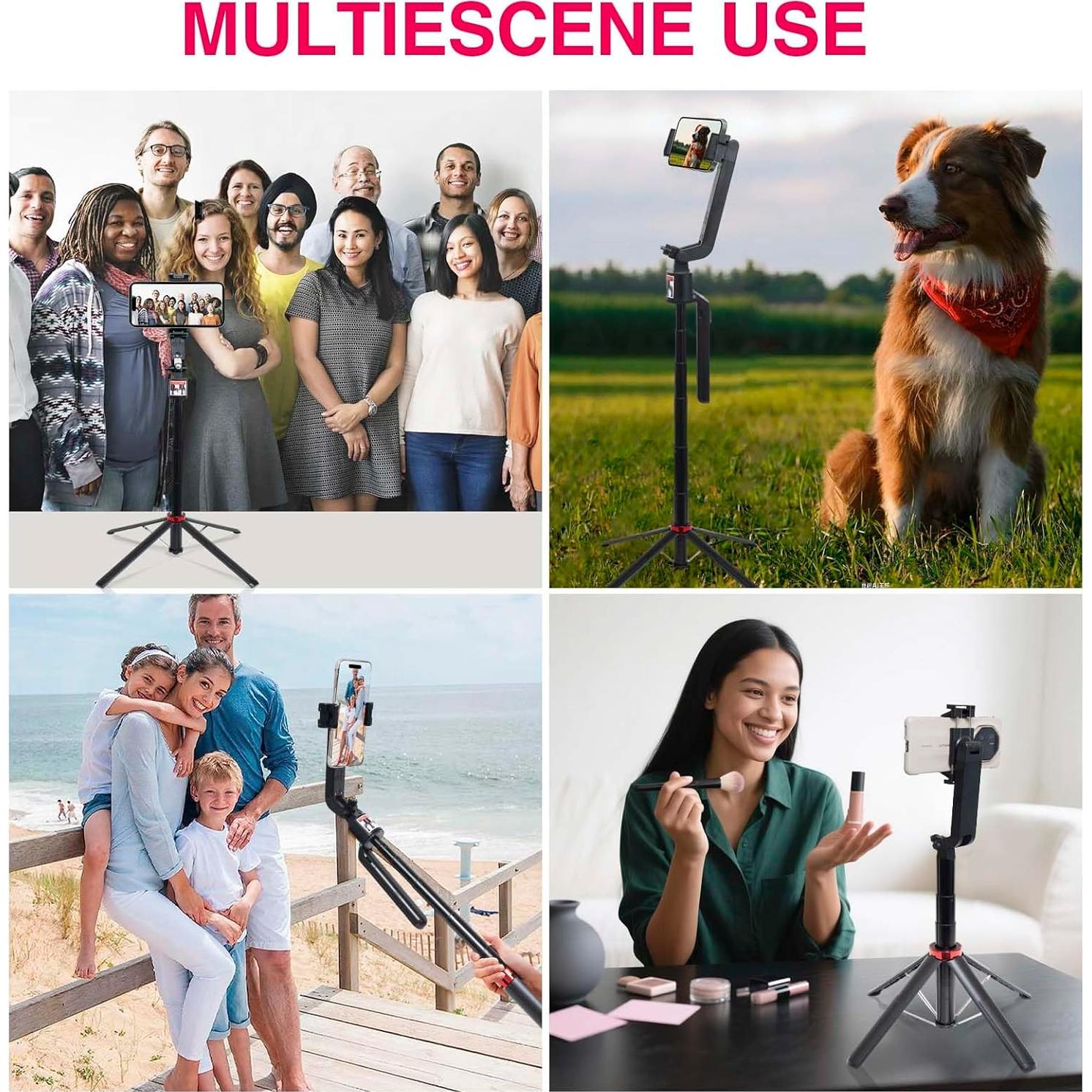 Trípode Selfie Retráctil KNJWGGNM 1.8m con AI y Control Remoto