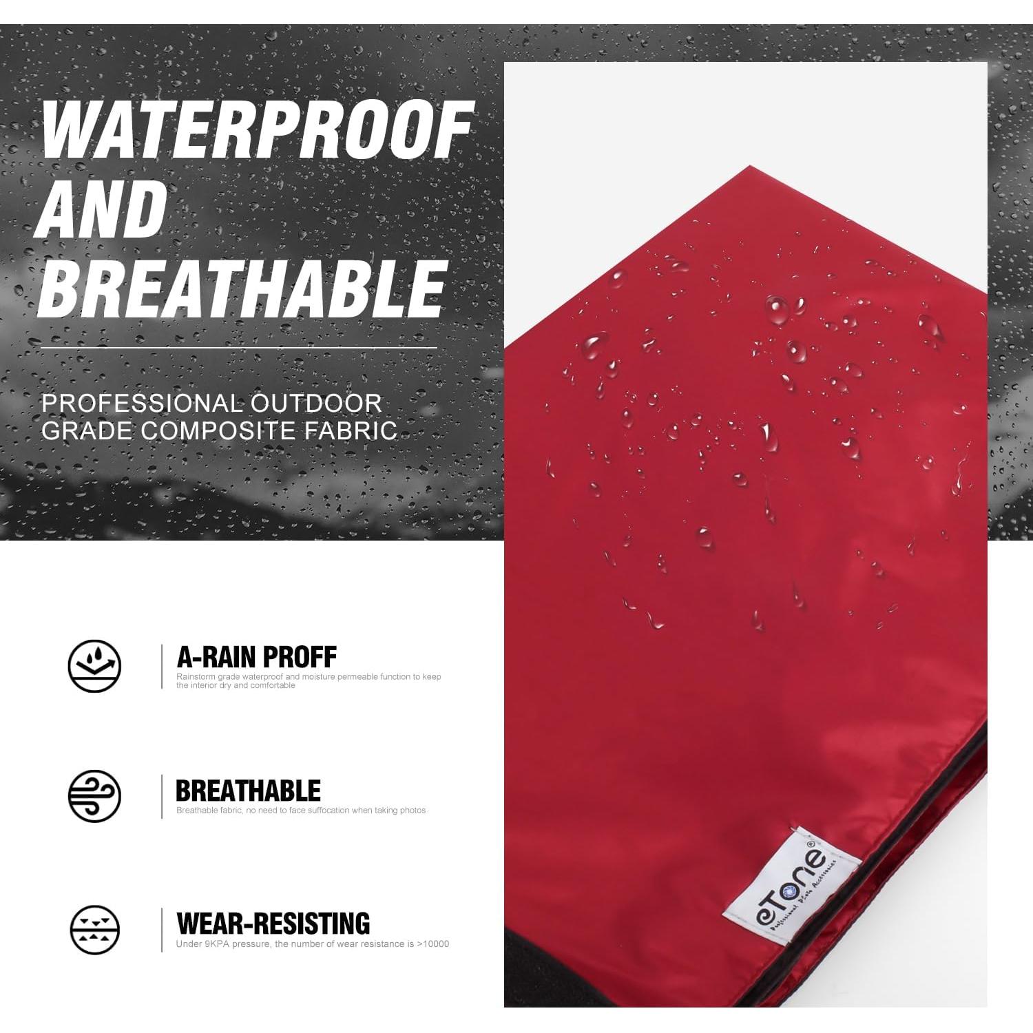 Capucha Profesional eTone 4x5 Tela Oscura Roja Negra 110x120cm