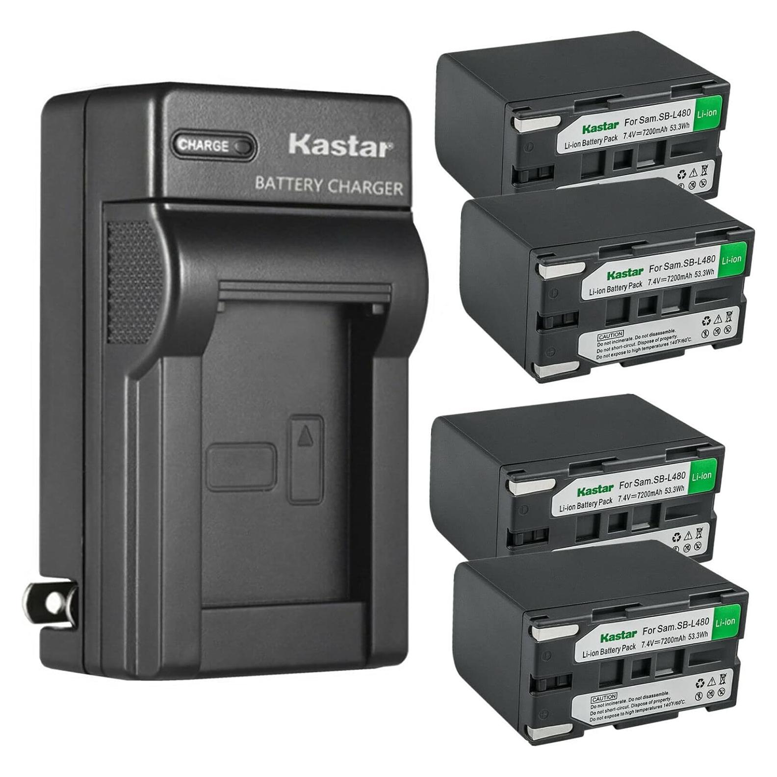 Kastar Paquete 4 Baterías SB-L480 y Cargador Pared 7200mAh