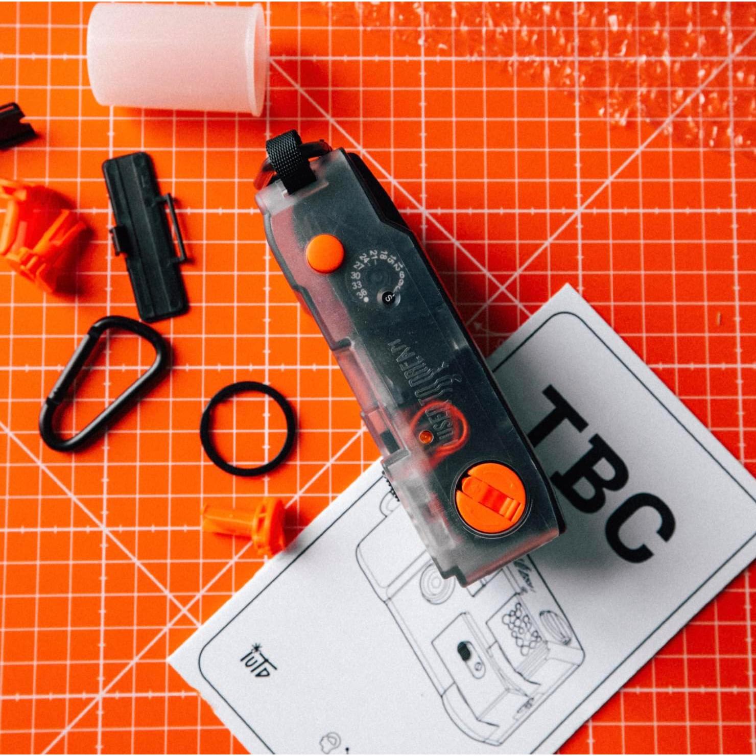 Cámara de película reutilizable 35 mm TBC transparente con lente 28 mm