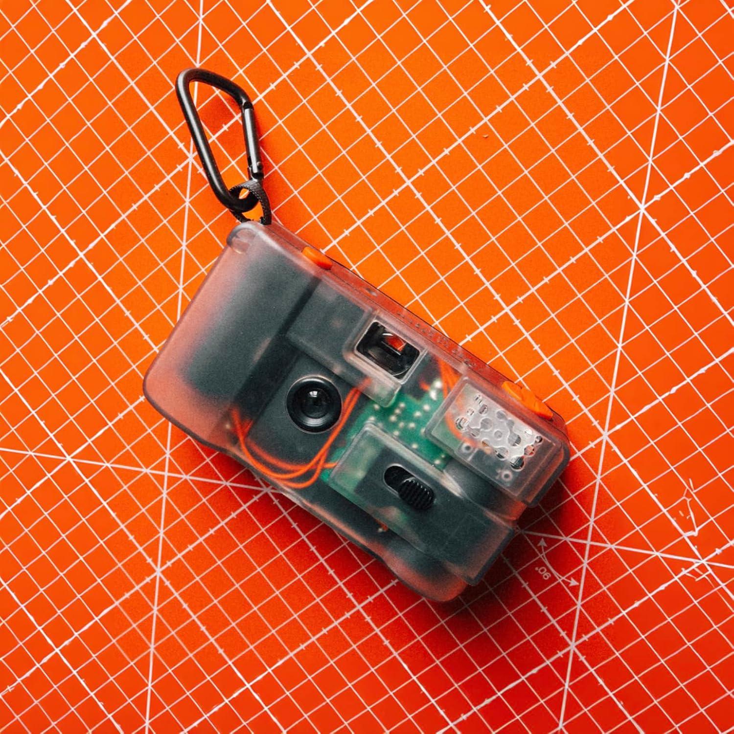 Cámara de película reutilizable 35 mm TBC transparente con lente 28 mm