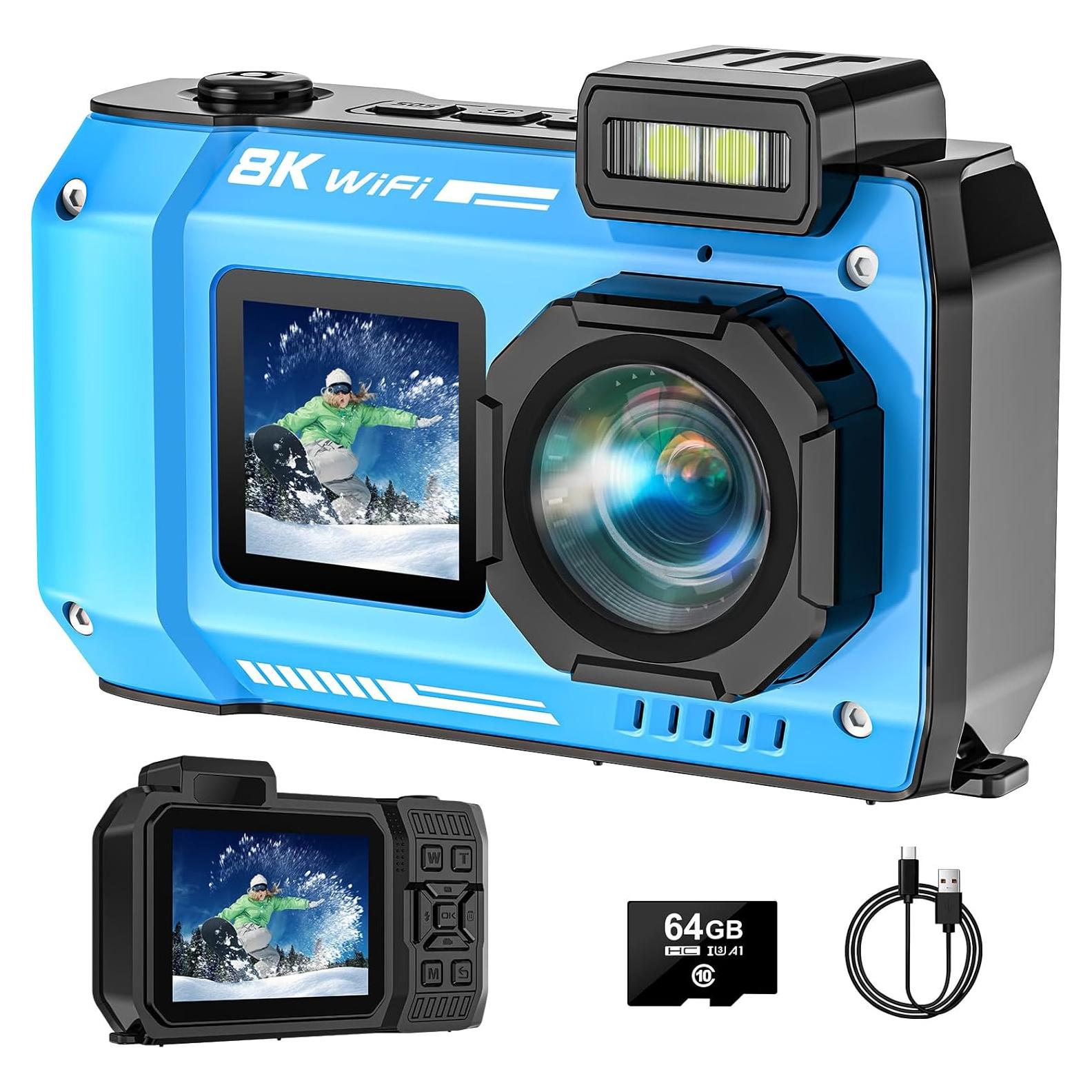 Cámara Submarina Digital SPUNALP 8K 70MP Impermeable 10M