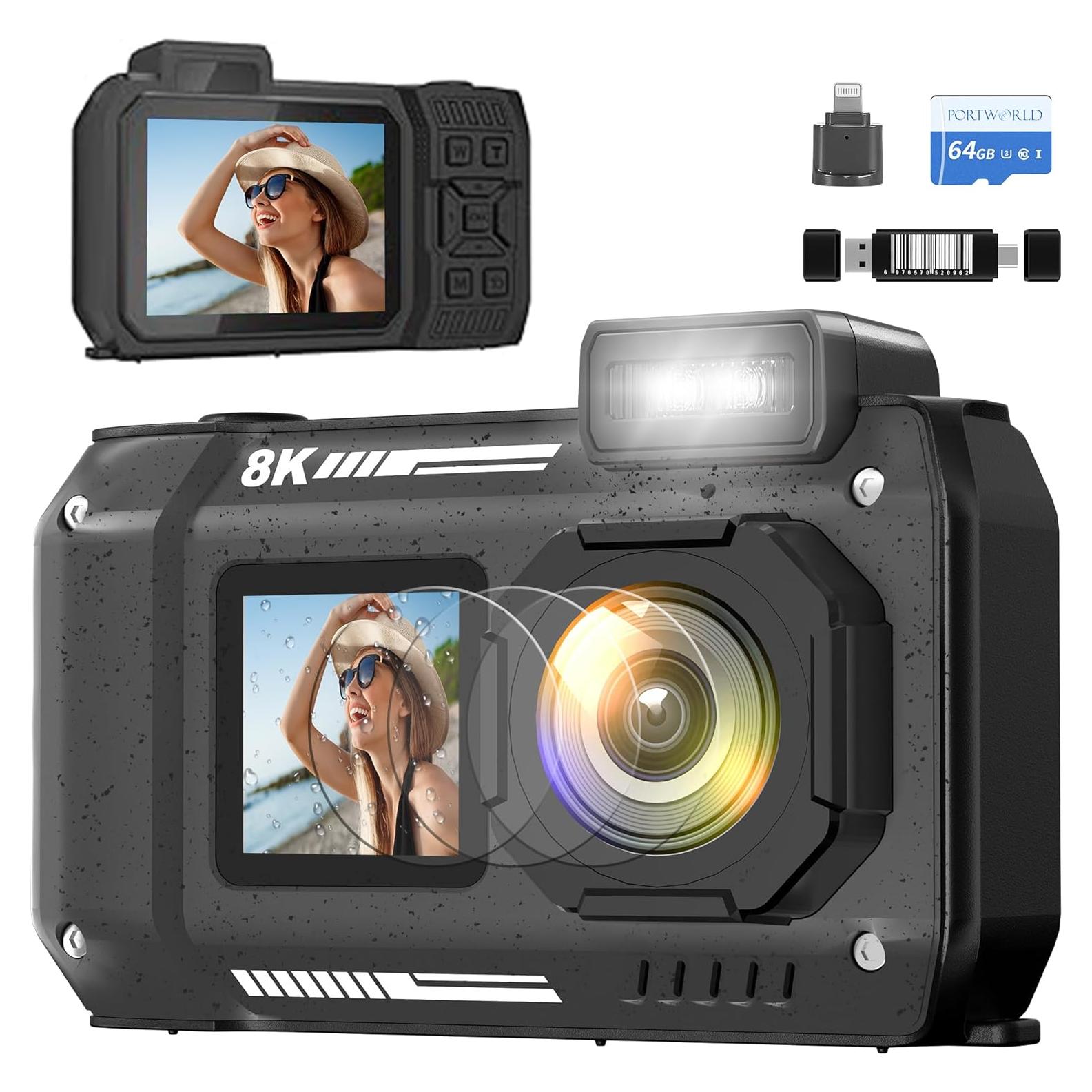 Cámara Digital Impermeable 8K GWAEPU D50 70MP Zoom 18X