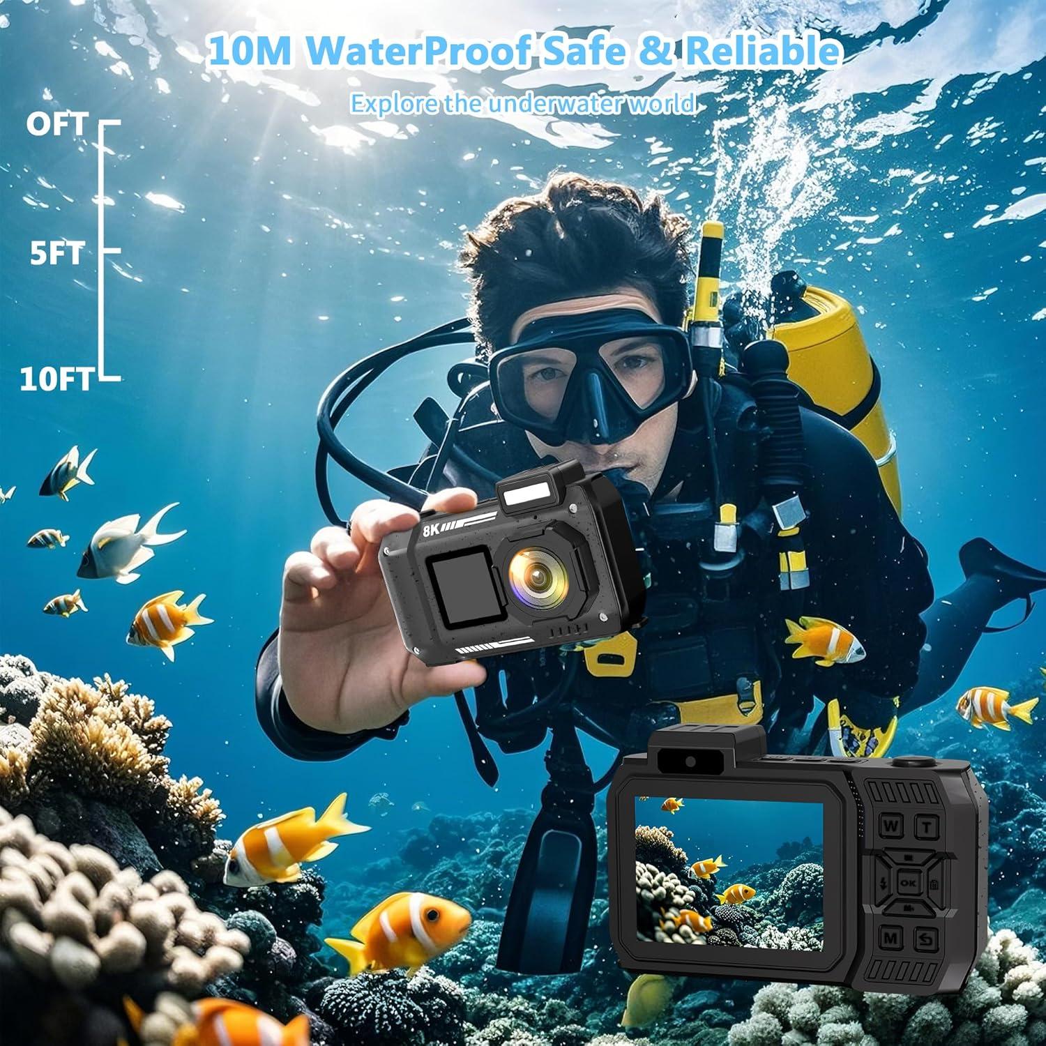 Cámara Digital Impermeable 8K GWAEPU D50 70MP Zoom 18X