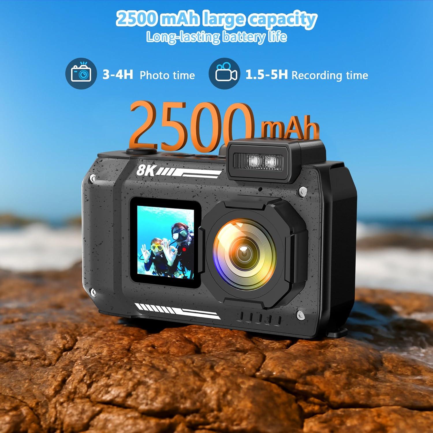 Cámara Digital Impermeable 8K GWAEPU D50 70MP Zoom 18X
