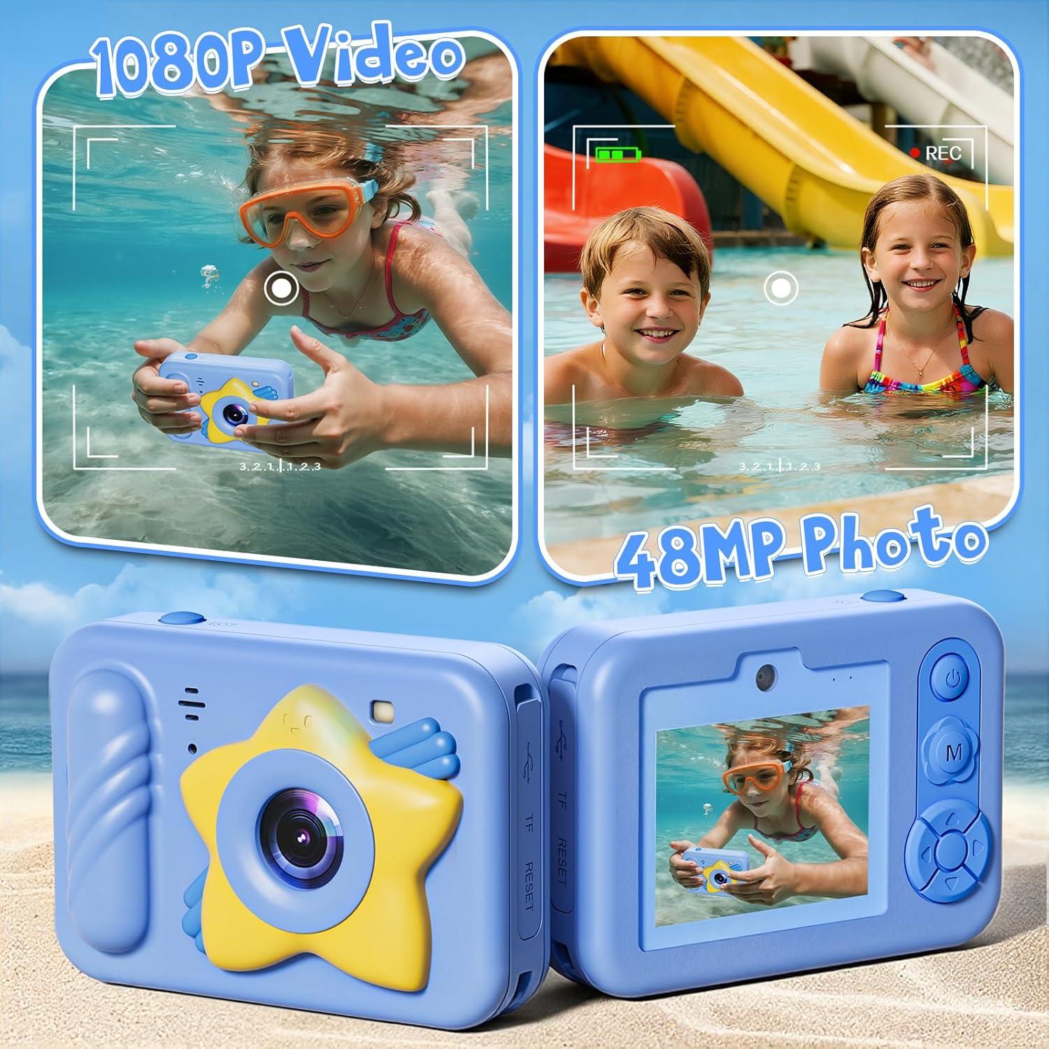 Cámara Submarina FXXXLTF 48MP Impermeable 1.52m Azul