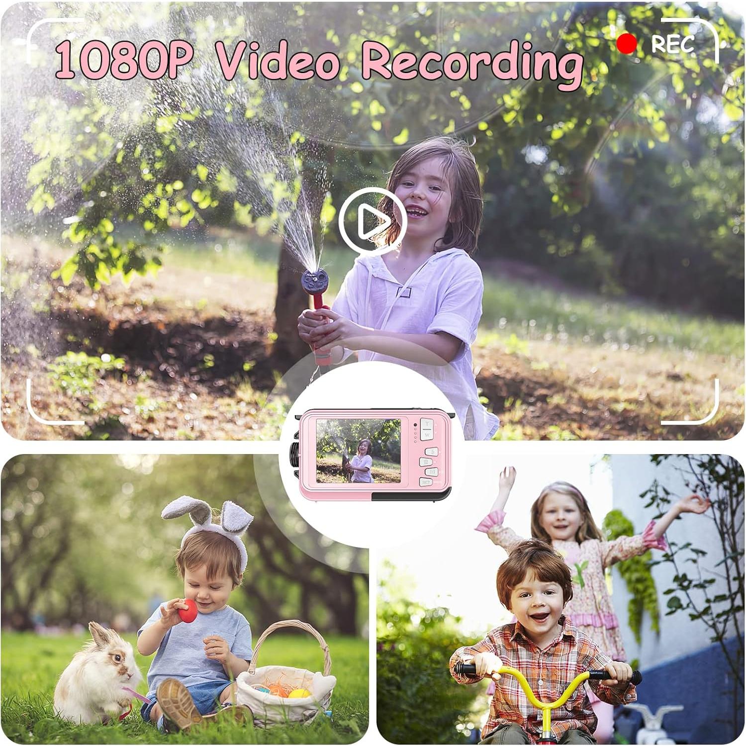 Cámara Submarina Yifecial CD12 Rosa 10FT 1080P Autofoco 16X