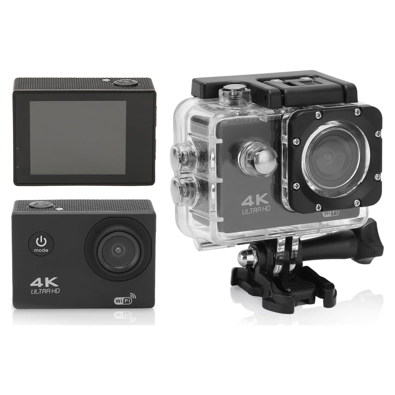 Cámara de Acción 4K Sanpyl 16MP Submarina 30m Pantalla 2"