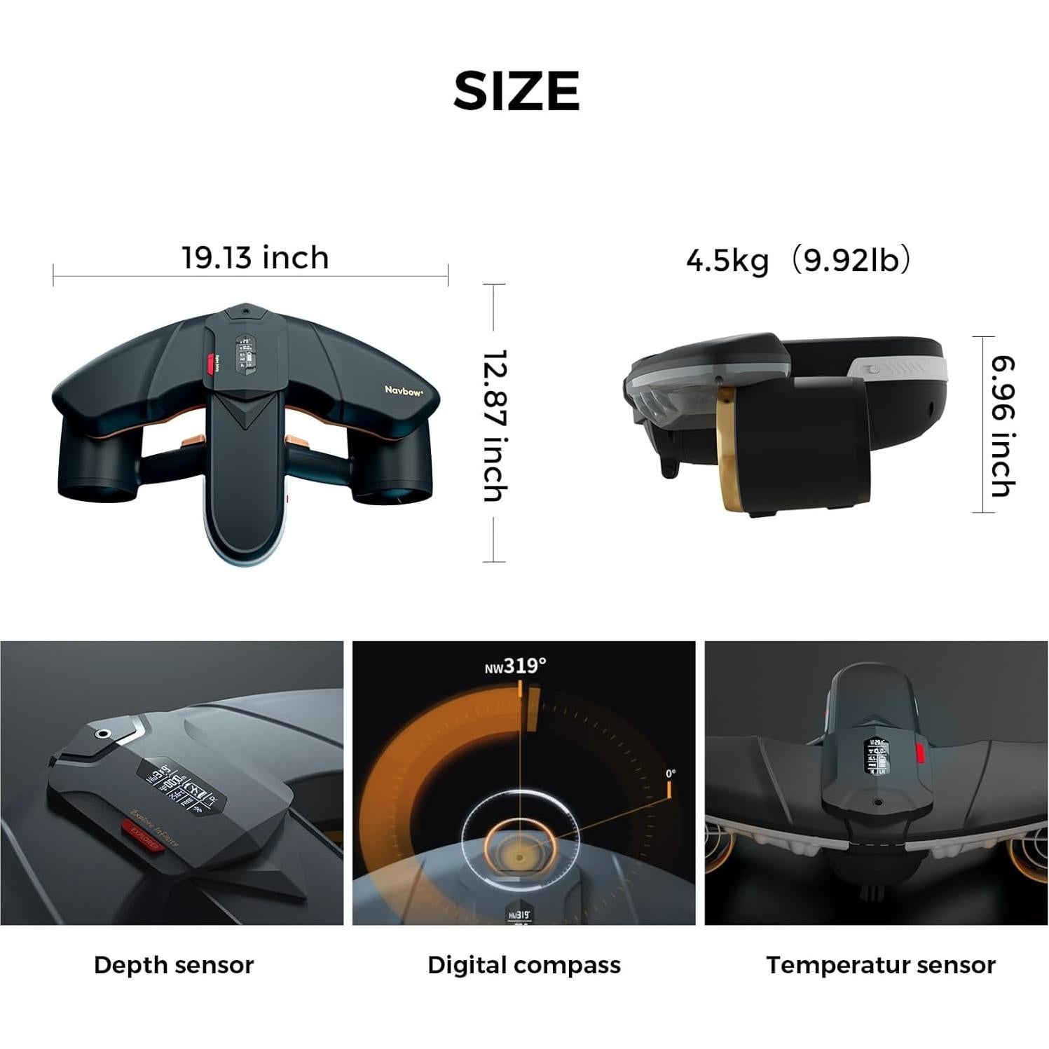 Scooter Submarino Profesional SUBLUE Navbow+ 3 Velocidades 7.2 km/h