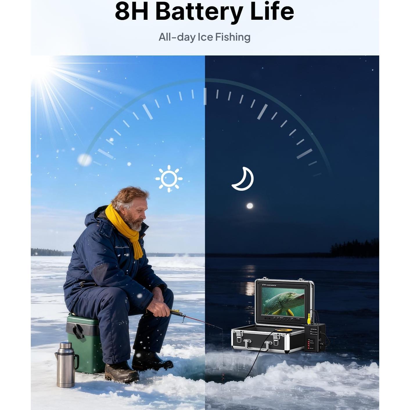 Cámara de Pesca Submarina Eyoyo 9" 1080P con DVR y 12 Luces IR