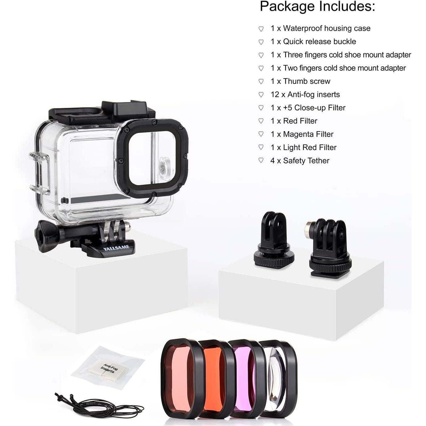 Funda Impermeable YALLSAME para GoPro Hero 9 10 11 12 13 60m