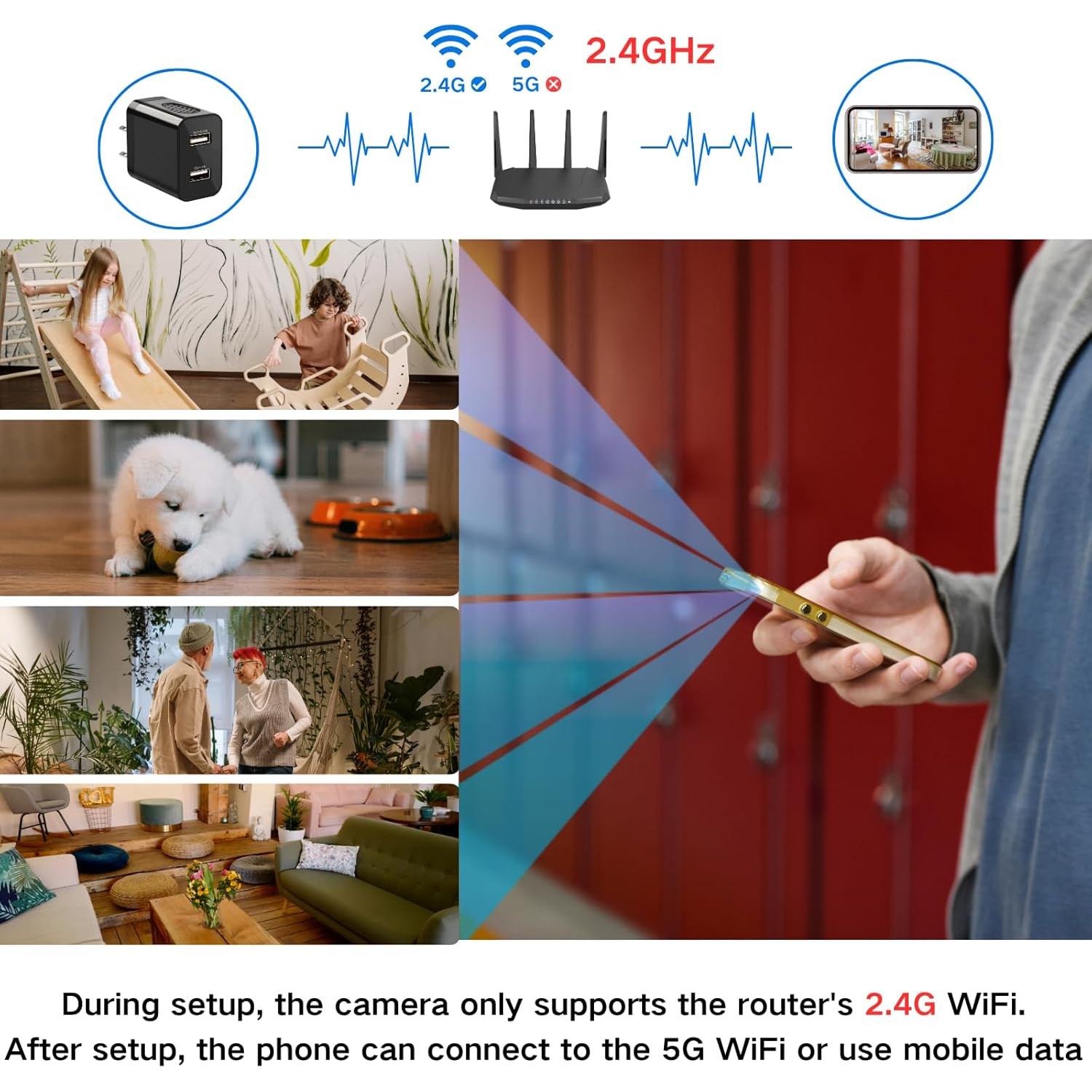 Cámara Nanny Wifi 1080P Recsentry - Cargador Oculto 90°