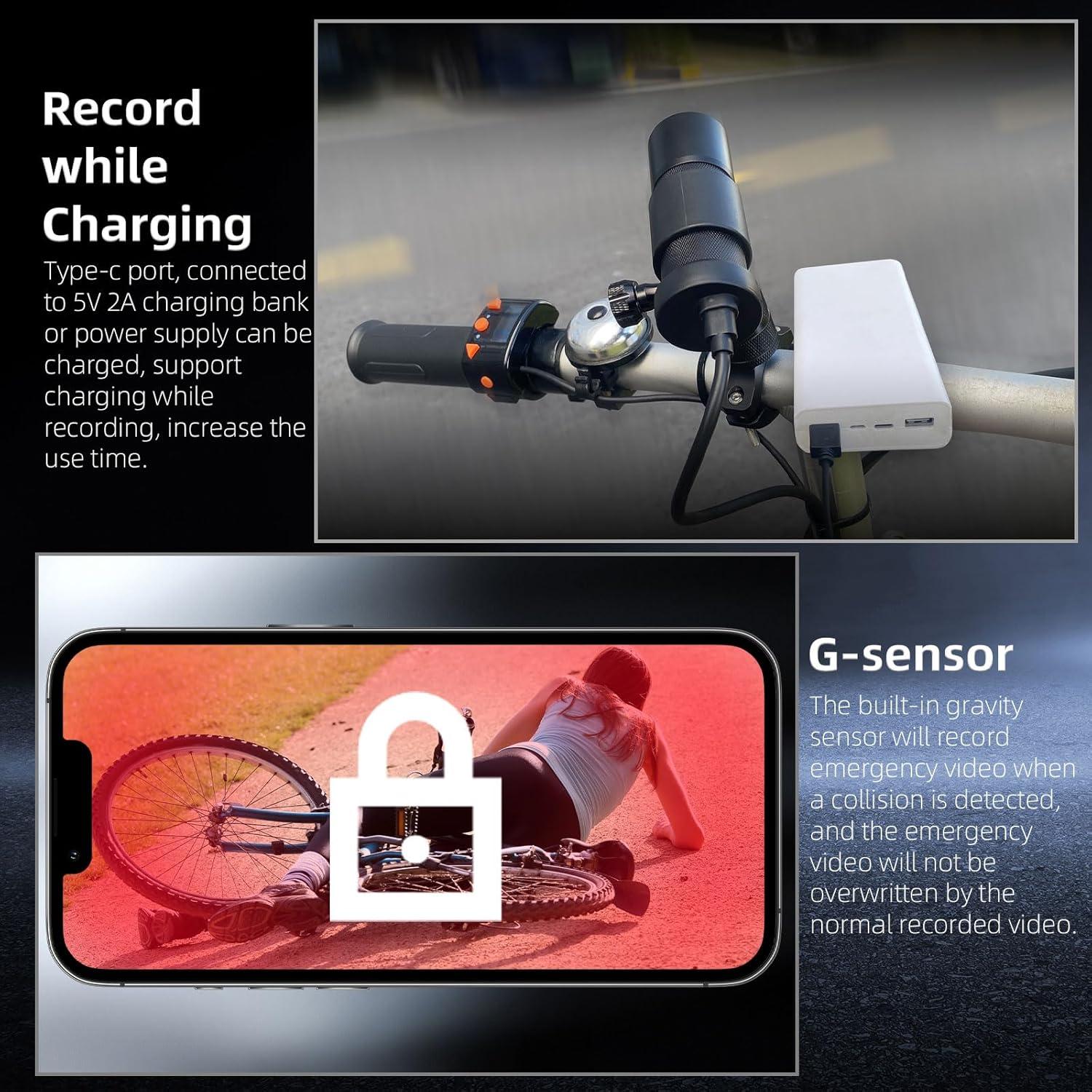 Cámara de Bicicleta VSYSTO D5K HD 1080P WiFi GPS a Prueba de Agua