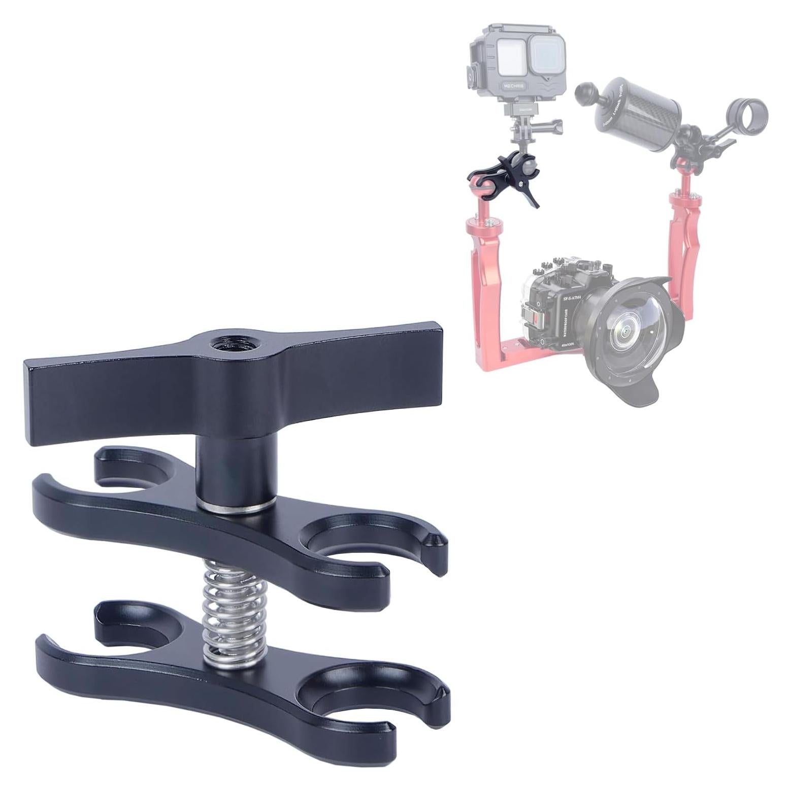 Soporte Clip Mariposa Doble Cabeza Esférica Mechrig 63151A