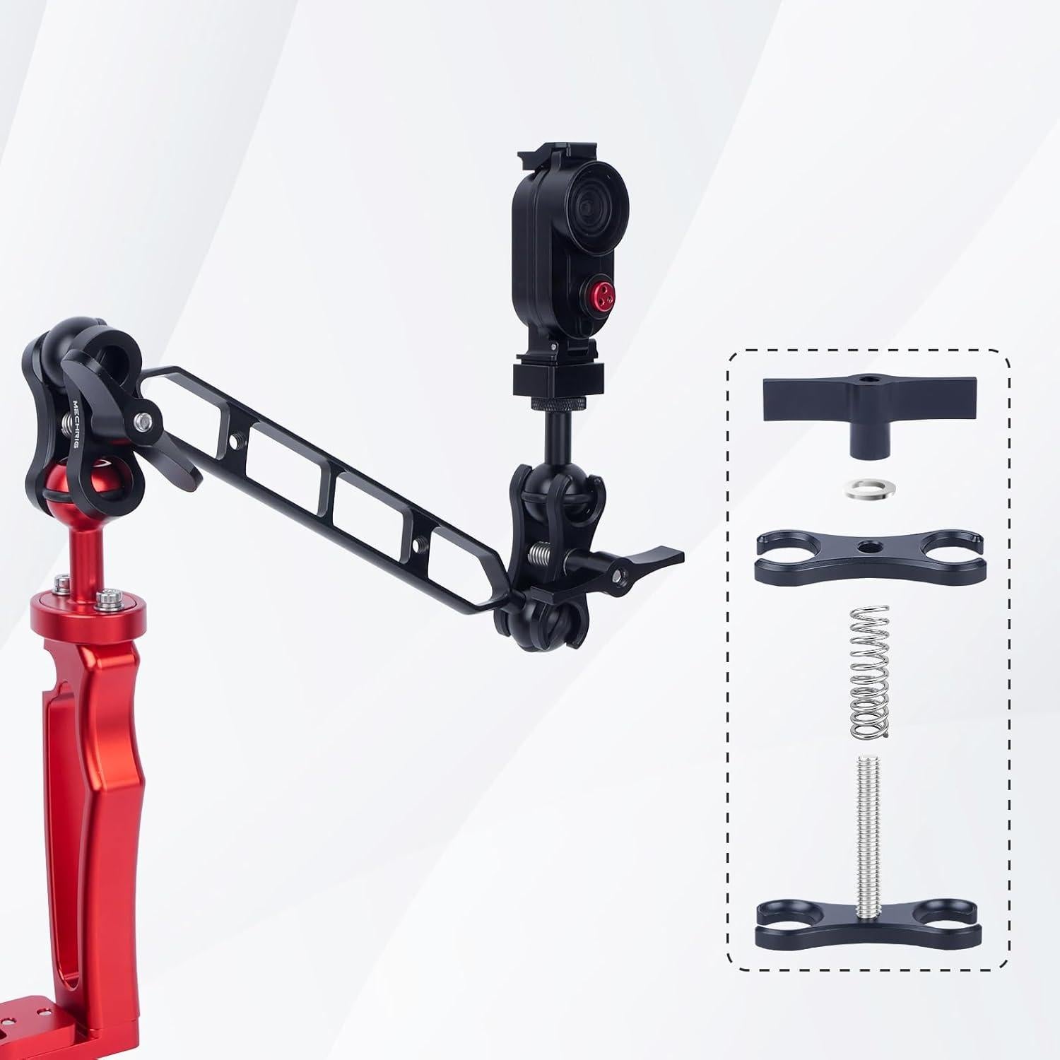 Soporte Clip Mariposa Doble Cabeza Esférica Mechrig 63151A