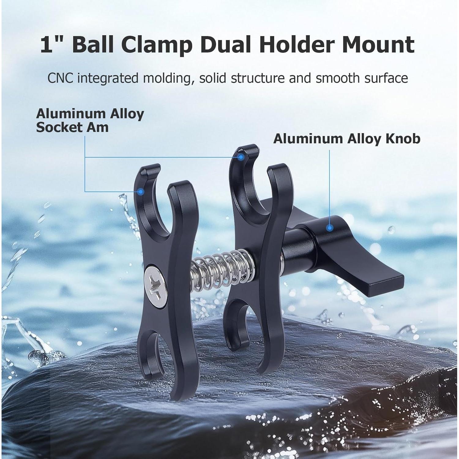 Soporte Clip Mariposa Doble Cabeza Esférica Mechrig 63151A