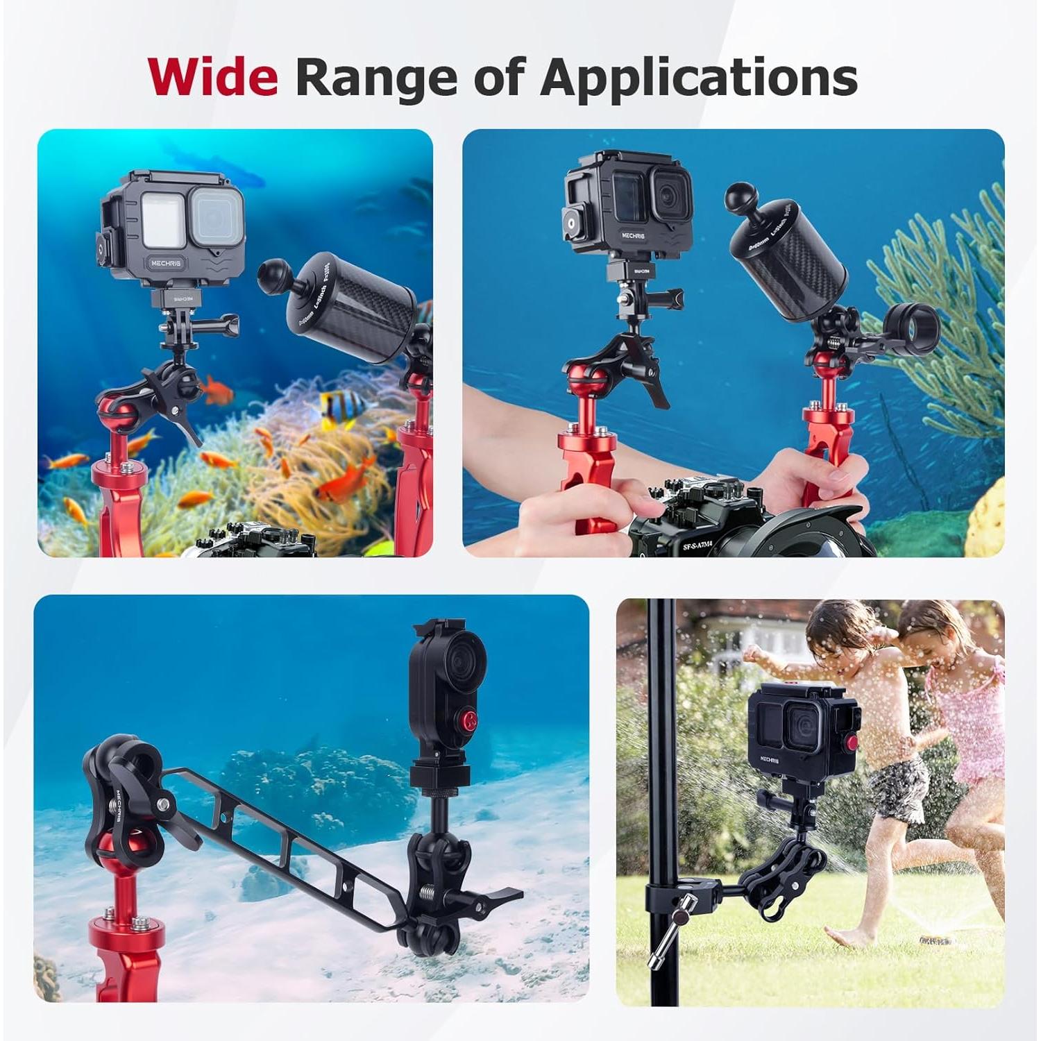 Soporte Clip Mariposa Doble Cabeza Esférica Mechrig 63151A