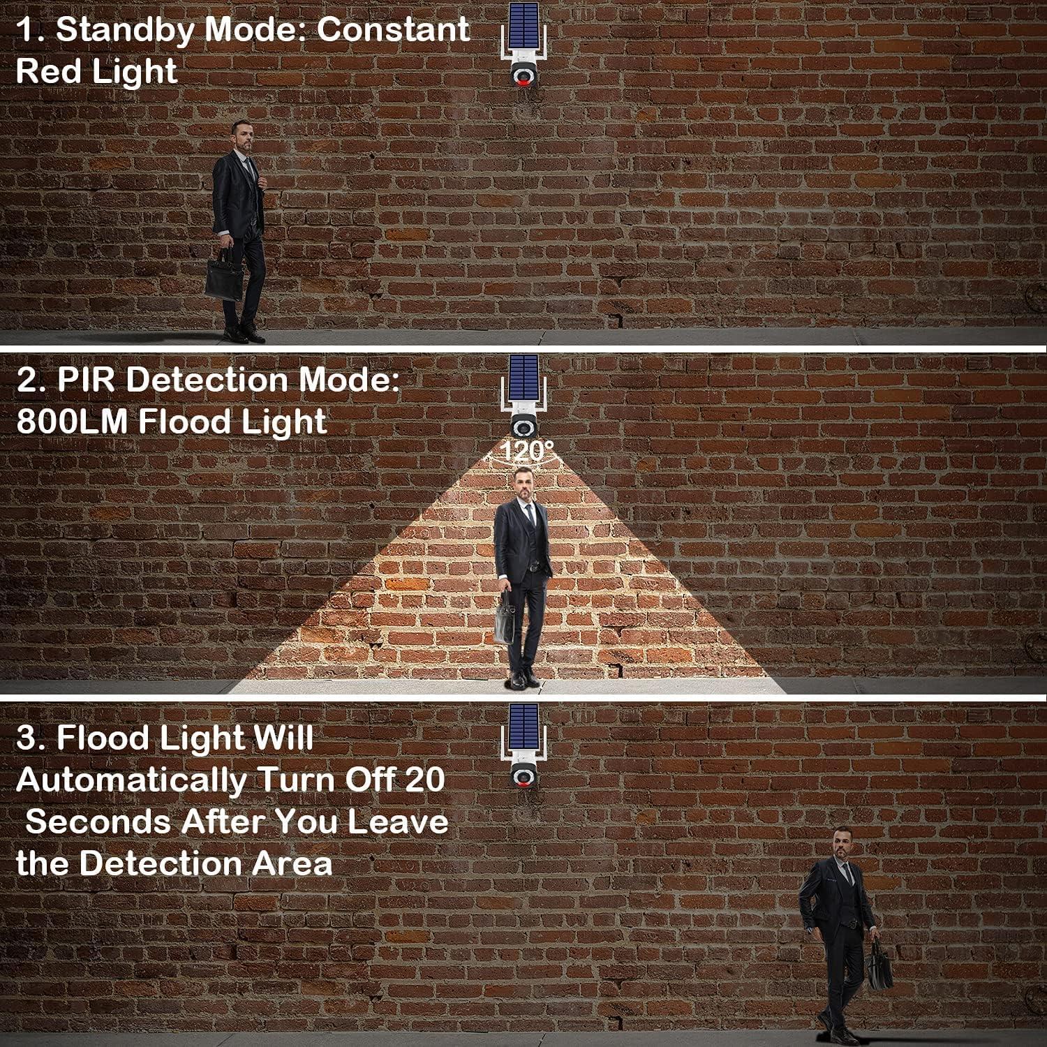 Cámara de Seguridad Falsa Solar Techage 2 Unidades IP66