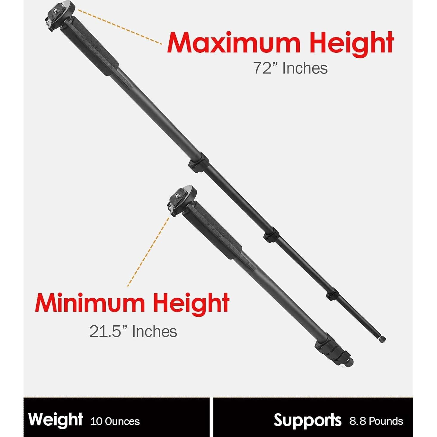 Monopod Profesional Digital Nc 72" (182.9 cm) para Cámara