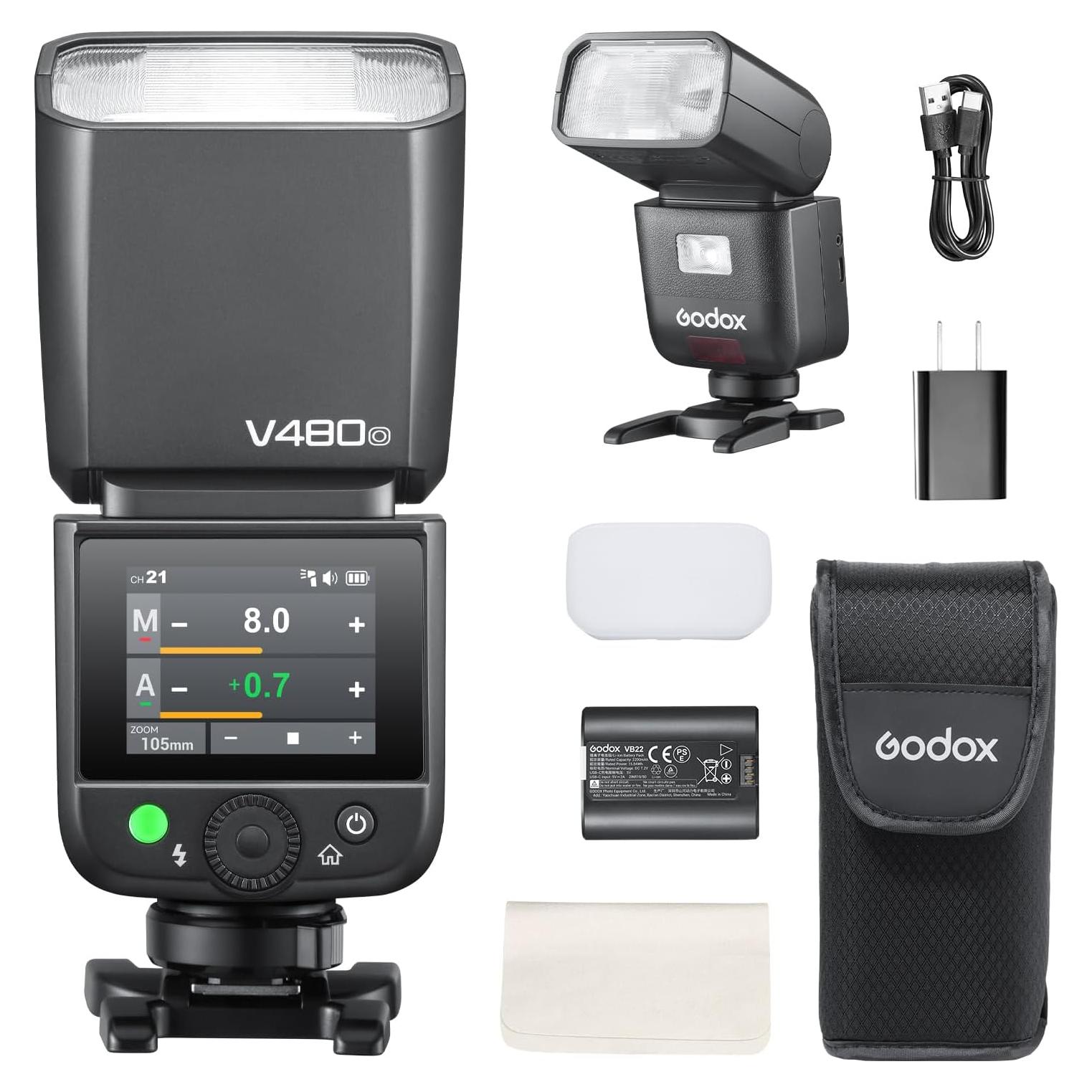 Flash Godox V480-O para Olympus y Panasonic, GN50, 650 Flashes