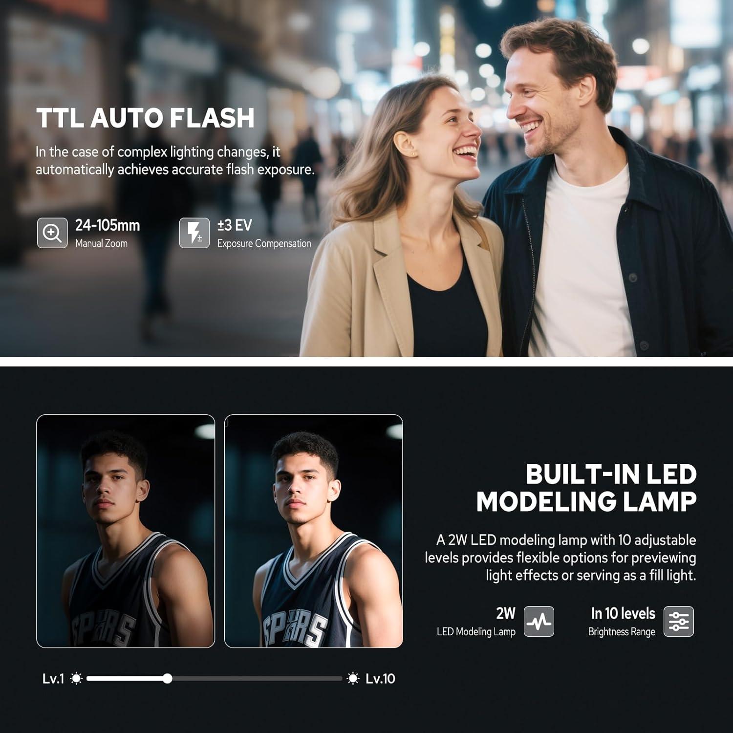 Flash Godox V480-O para Olympus y Panasonic, GN50, 650 Flashes