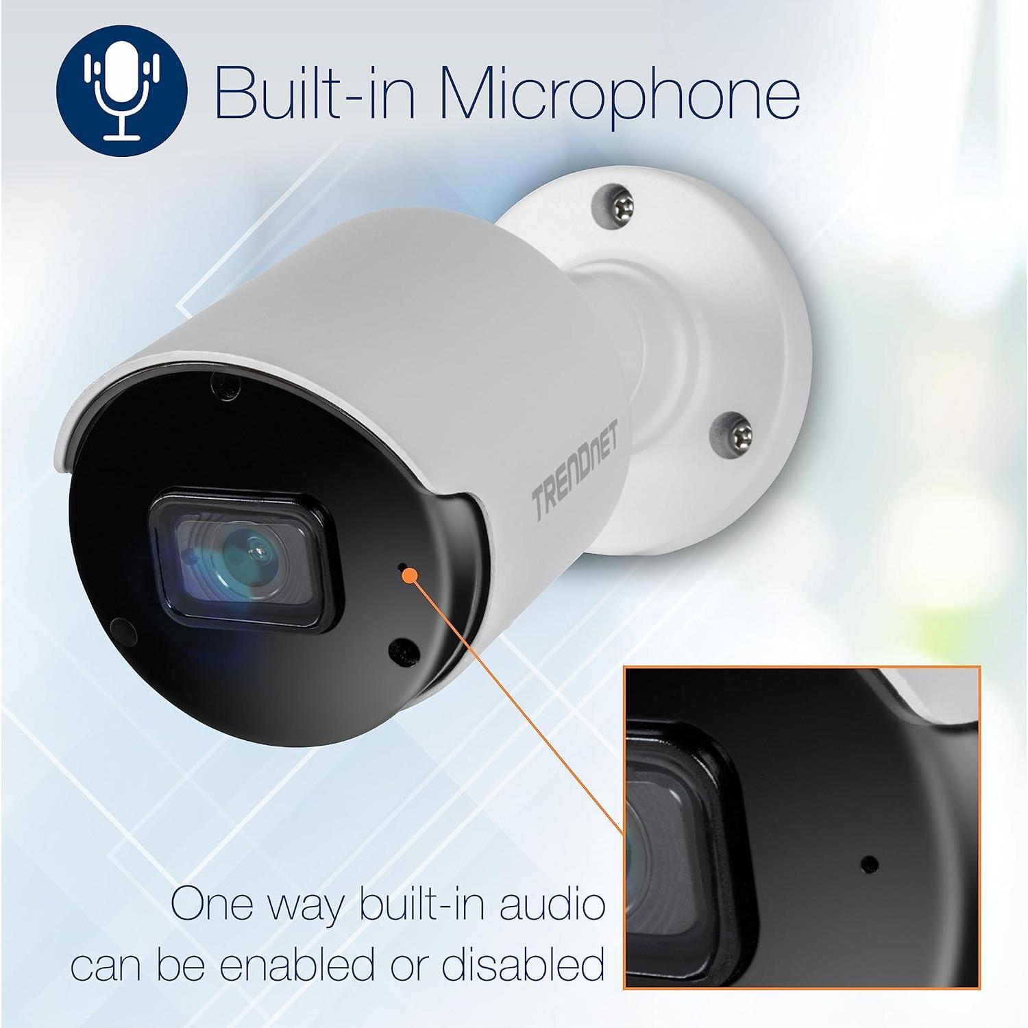 Cámara de Red Bullet PoE TRENDnet 5MP H.265 IP66 Blanca