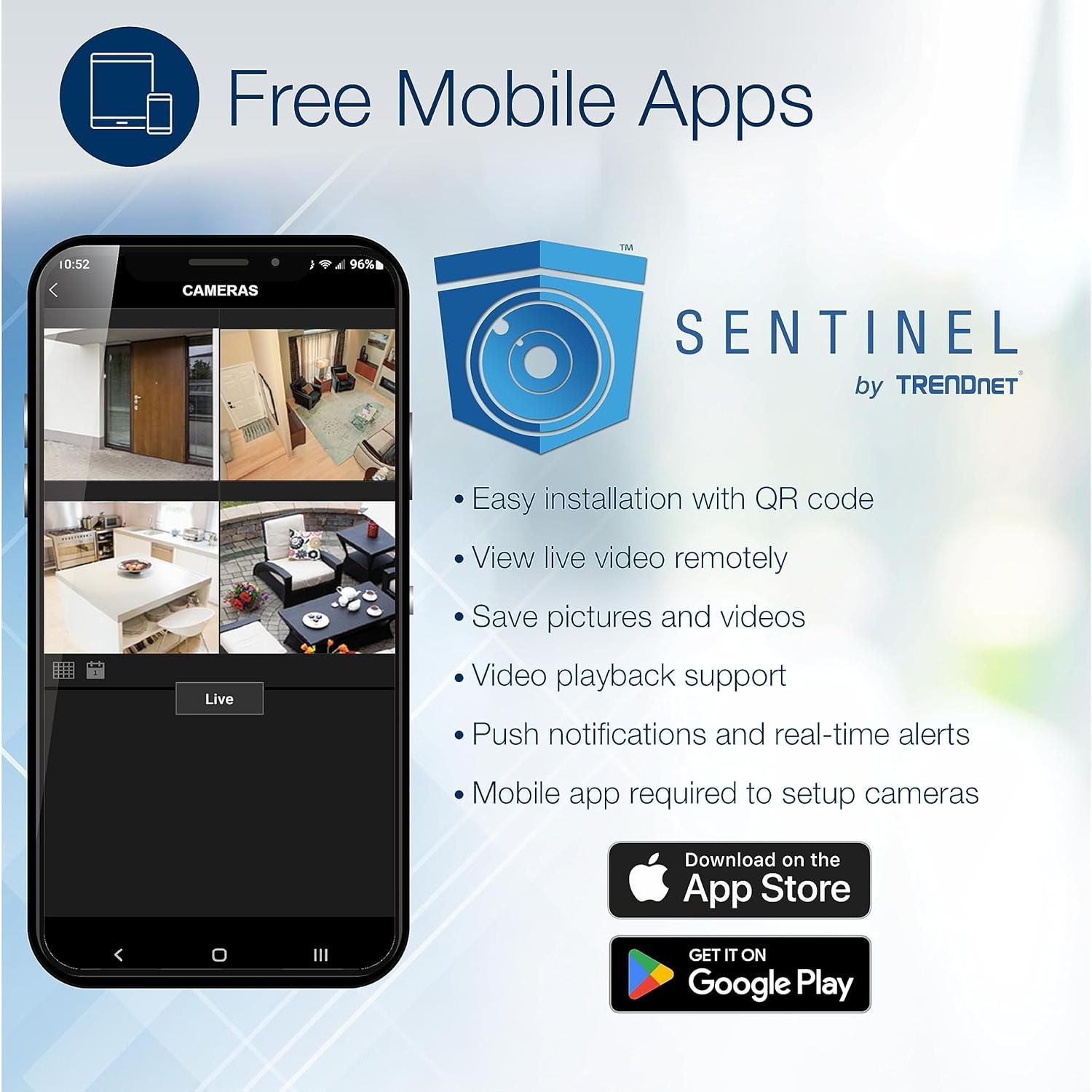 Cámara de Red Bullet PoE TRENDnet 5MP H.265 IP66 Blanca