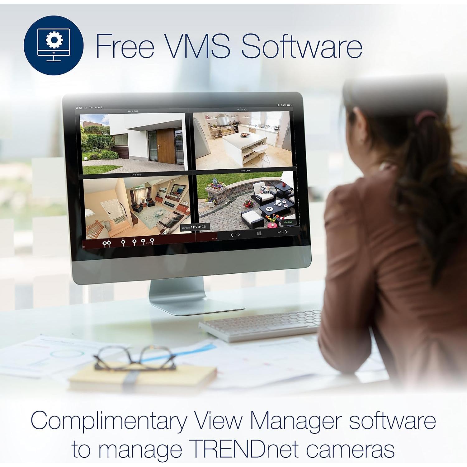 Cámara de Red Bullet PoE TRENDnet 5MP H.265 IP66 Blanca