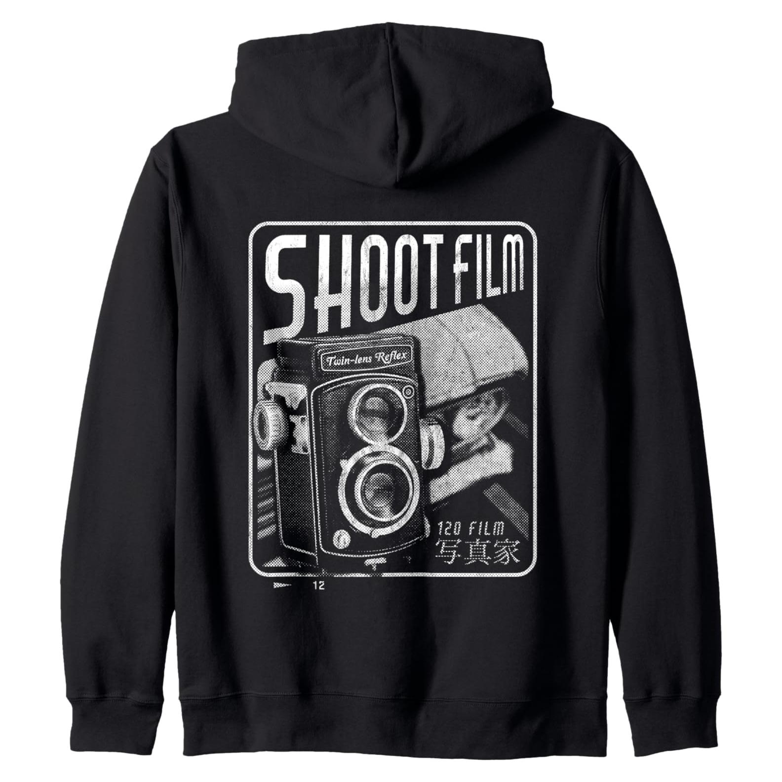 Sudadera con cremallera unisex cámara vintage fotografía analógica