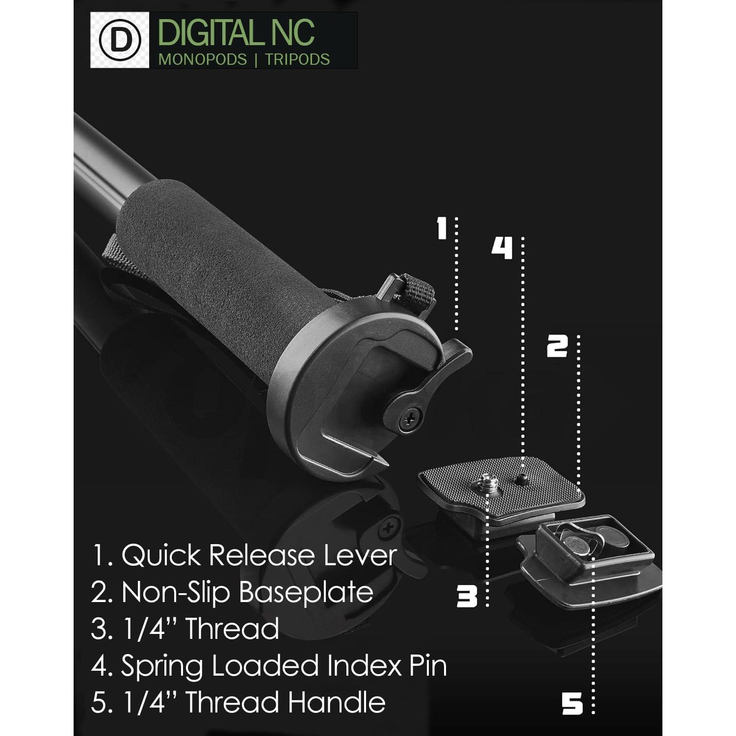 Monopod Profesional Digital Nc 72" (182.9 cm) para Cámaras