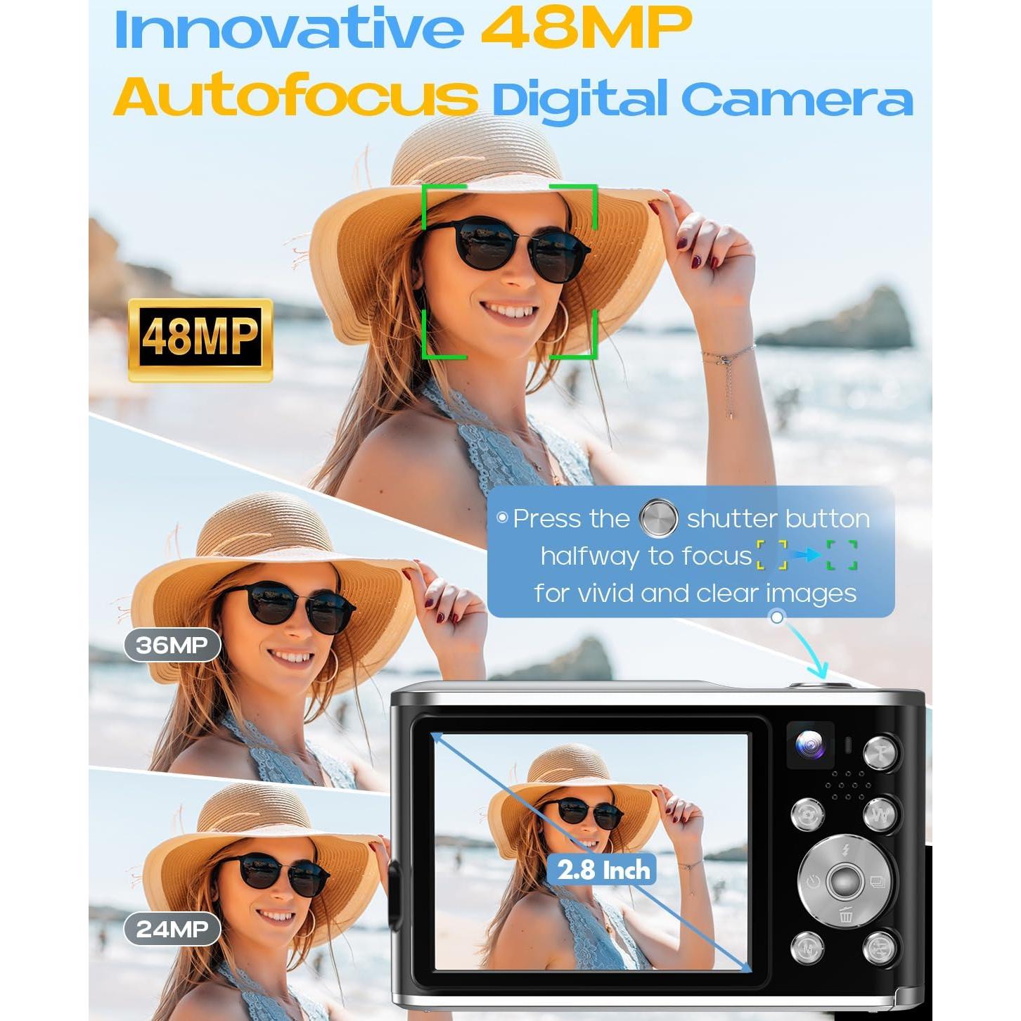 Cámara Digital 4K HICSHON DC306 48MP Autofocus Zoom 16X