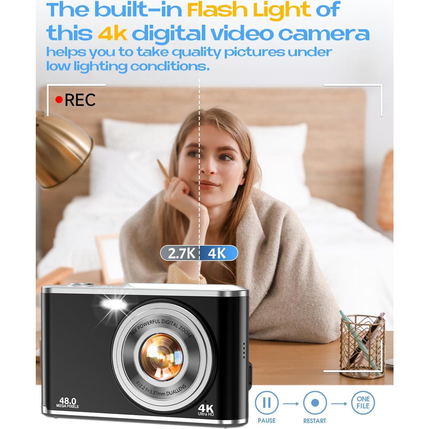 Cámara Digital 4K HICSHON DC306 48MP Autofocus Zoom 16X