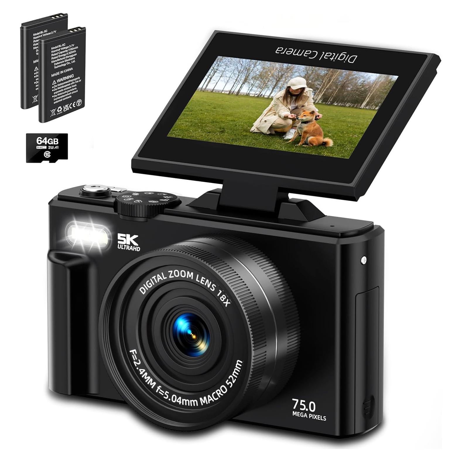 Cámara Digital 5K Luluckck WD08PRO 75MP WiFi Pantalla 3"